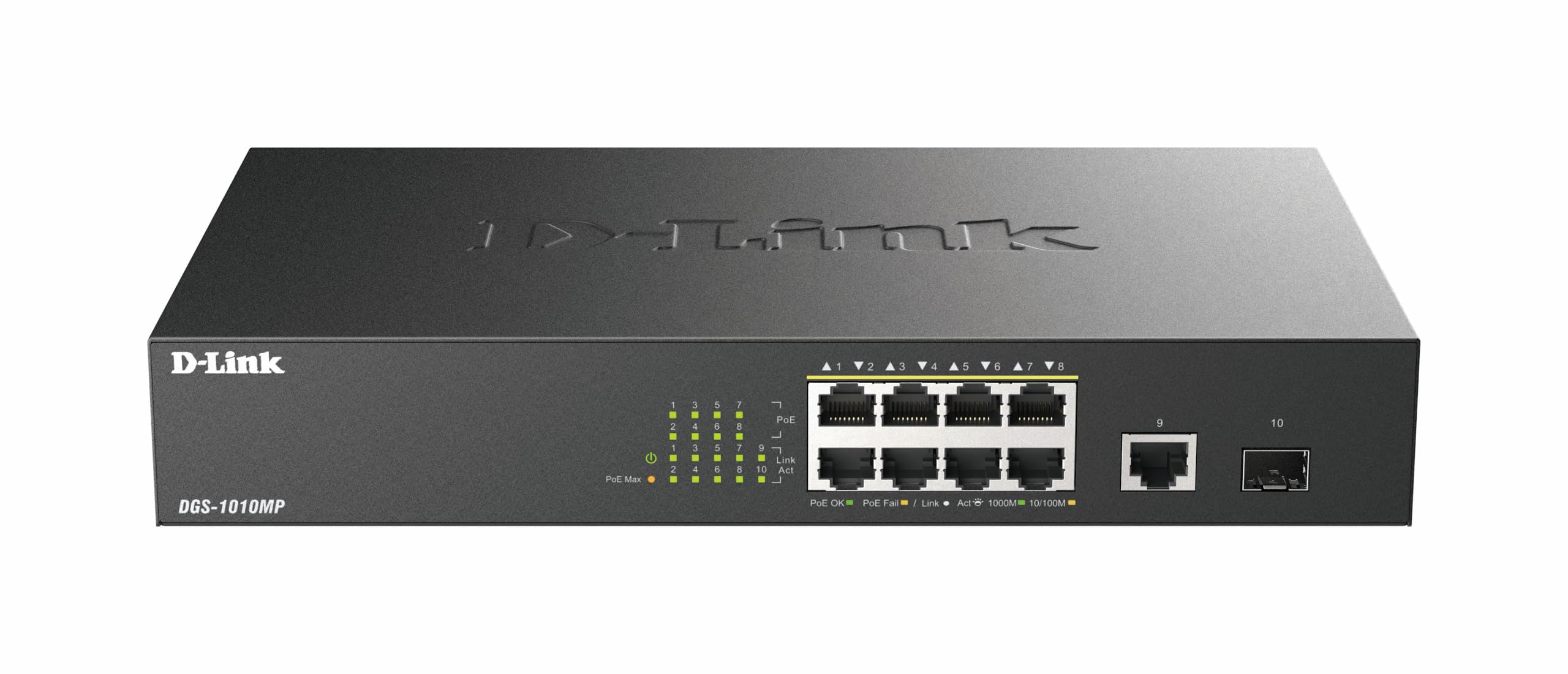 D-LINK 8 Gigabit PoE/PoE+ ports And 1 Gigabit port And 1 SFP port Metallic 125W PoE budget