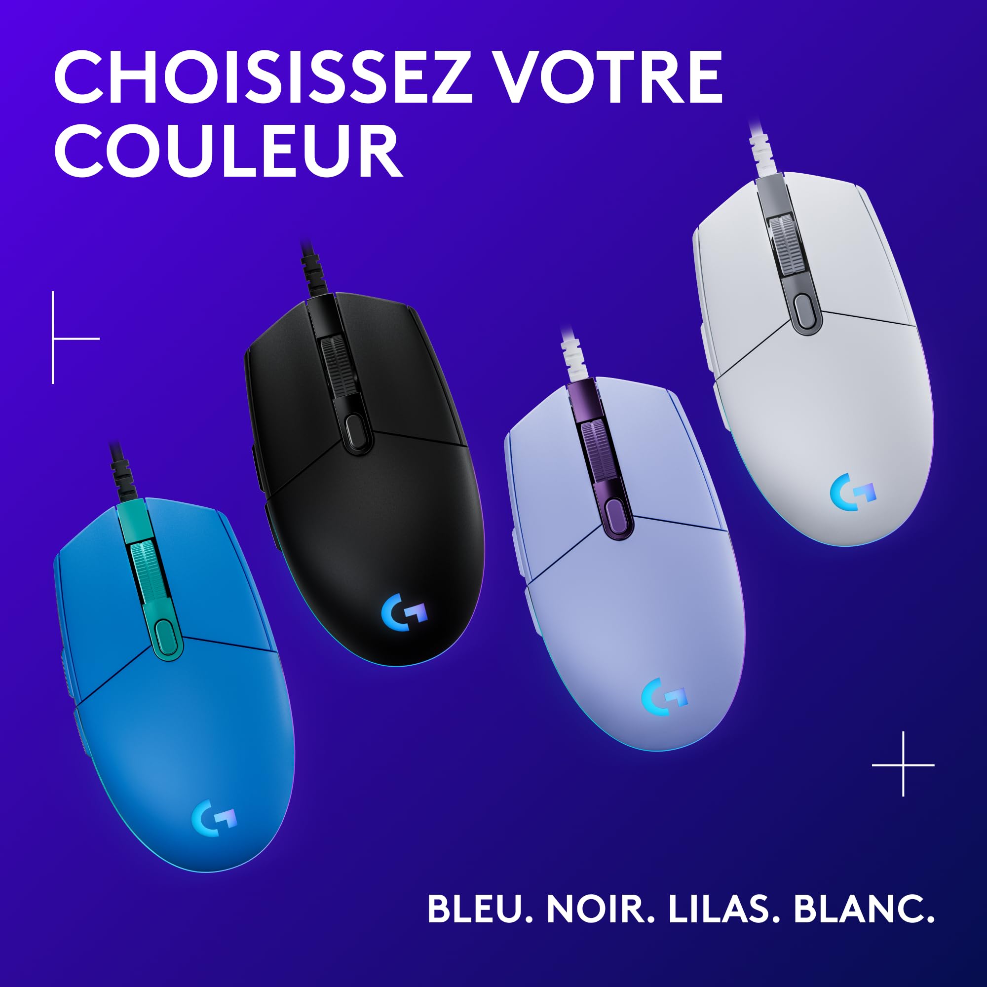 LOGITECH Gaming Mouse G203 LIGHTSYNC Mouse optical 6 buttons wired USB lilac for Komplett Epic Gaming PC a125
