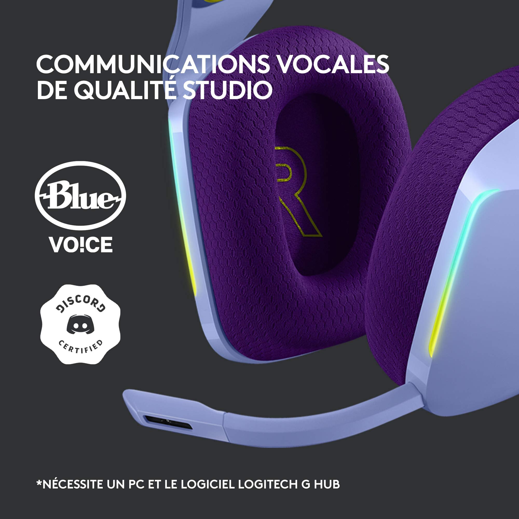 LOGITECH G G733 LIGHTSPEED Wireless RGB Gaming Headset Headset full size 2.4 GHz wireless lilac