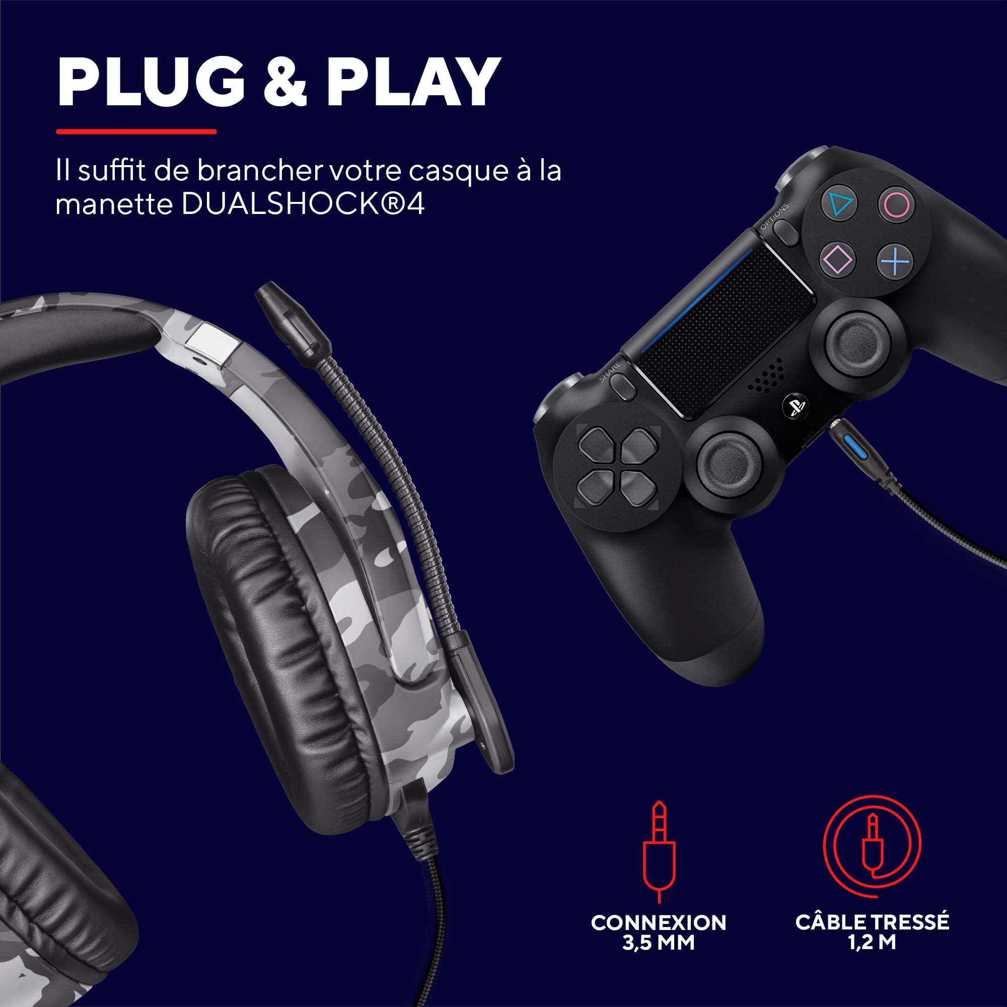 TRUST Casque gaming FORZE pour PS5/PS4 license officielle - Grey