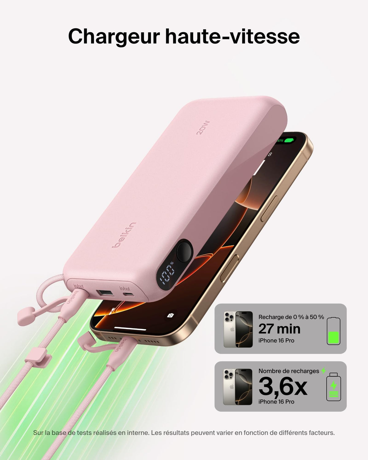 BELKIN 20k PD20W Power Bank with Display Pink