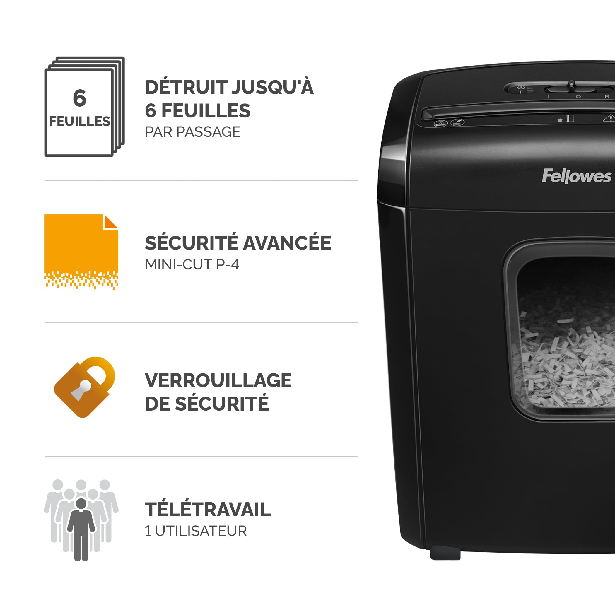 FELLOWES powershred 6m shredder mini cut 230v eu