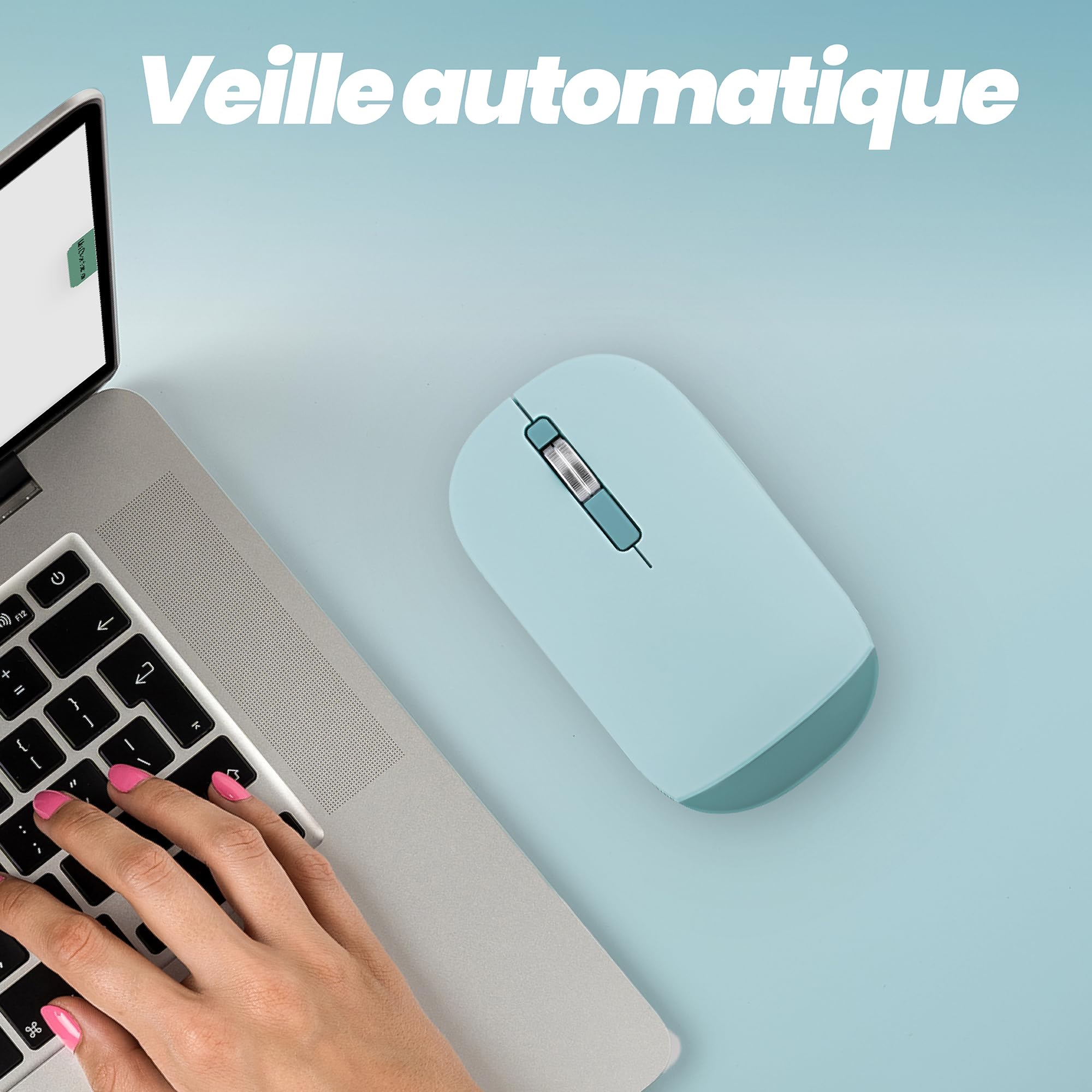 TNB COLOR - Souris sans fil double mode de connexion - bleu