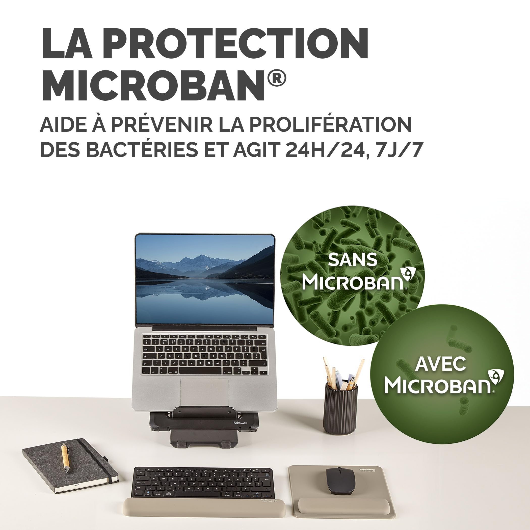 FELLOWES Repose-poignets clavier compact Breyta Sable