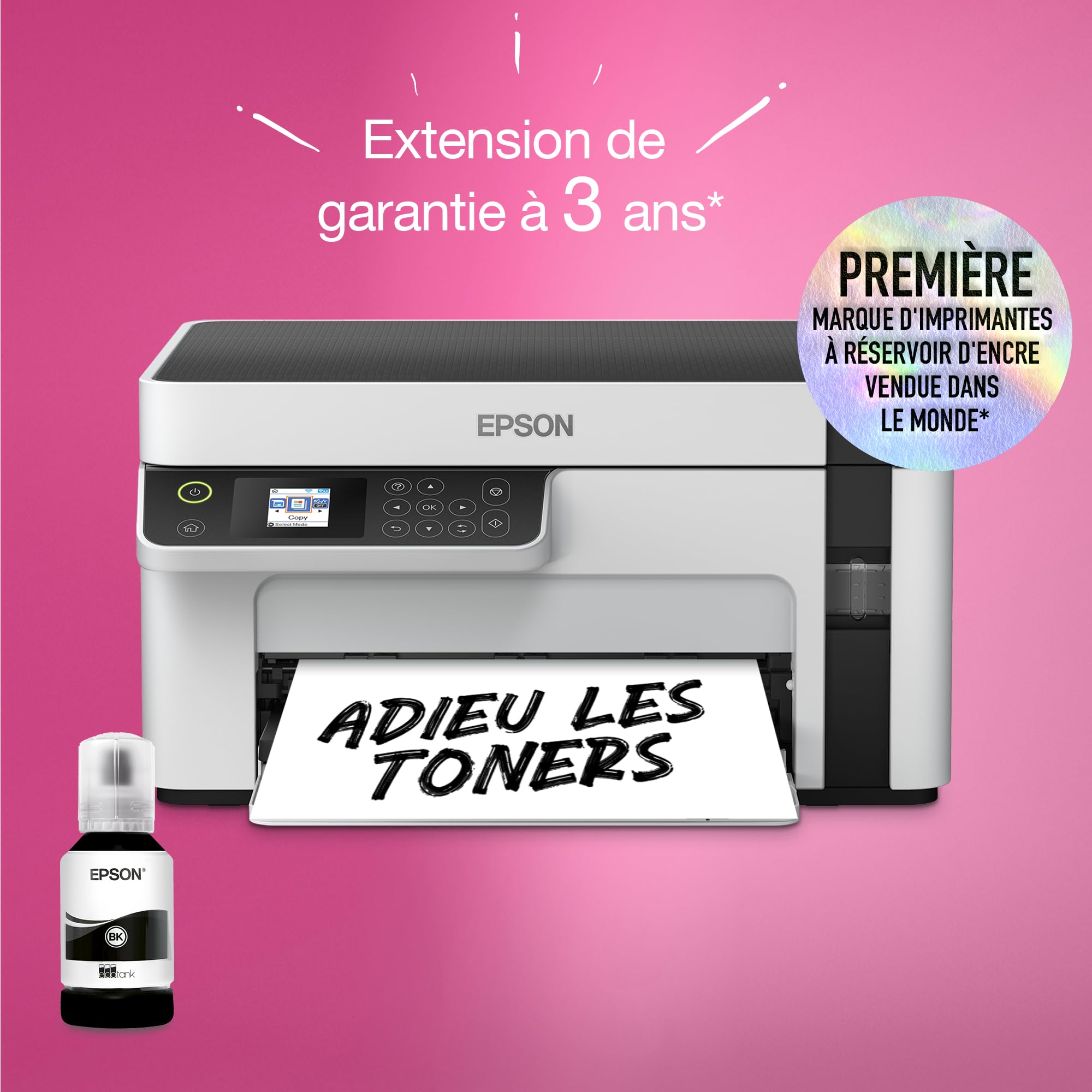 EPSON EcoTank ET-M2120 MFP Mono B/W ink-jet A4 15ppm print 150 sheets USB Wi-Fi white