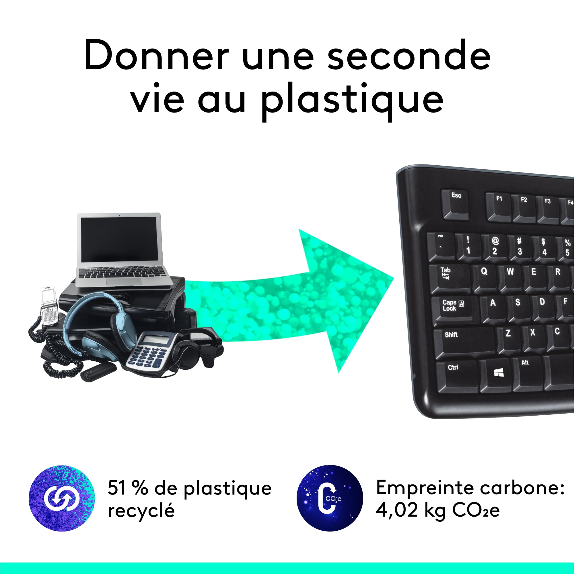 LOGITECH K120 Corded Keyboard black USB (FRA)