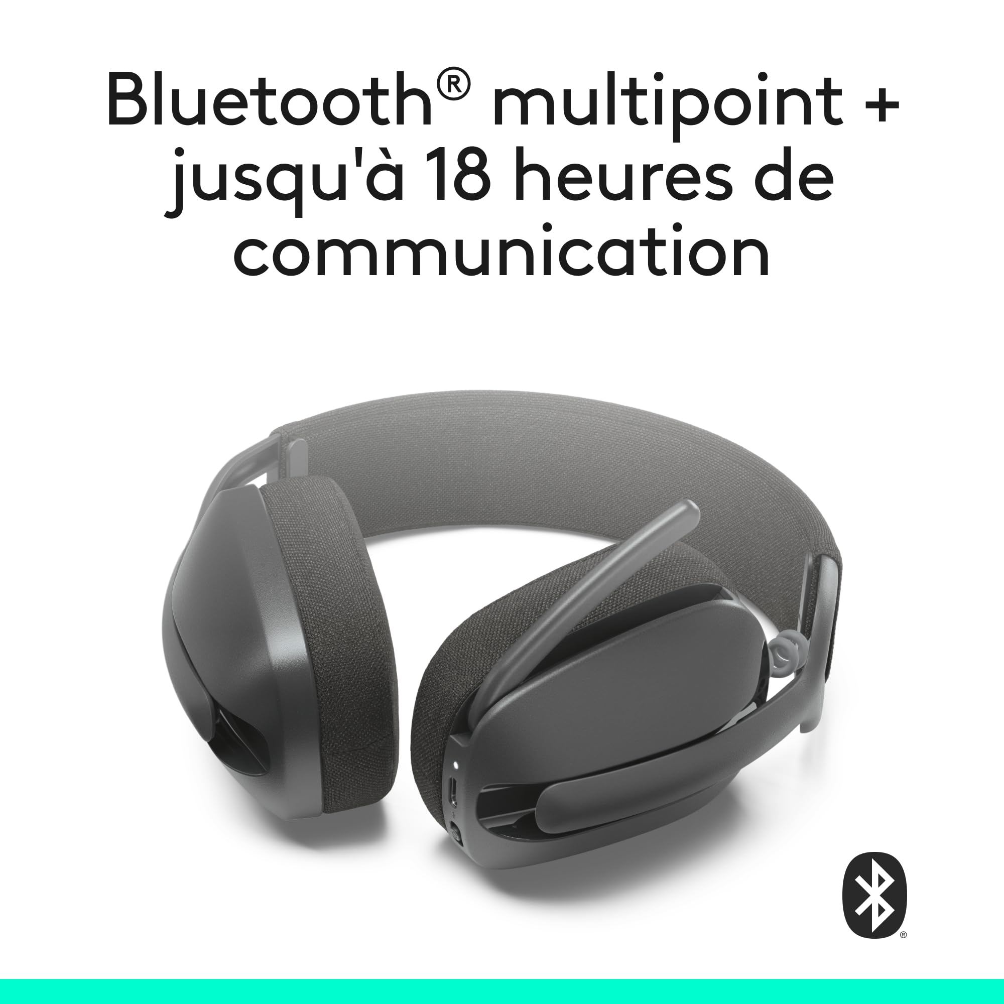 LOGITECH Zone Vibe 100 Headset full size Bluetooth wireless graphite