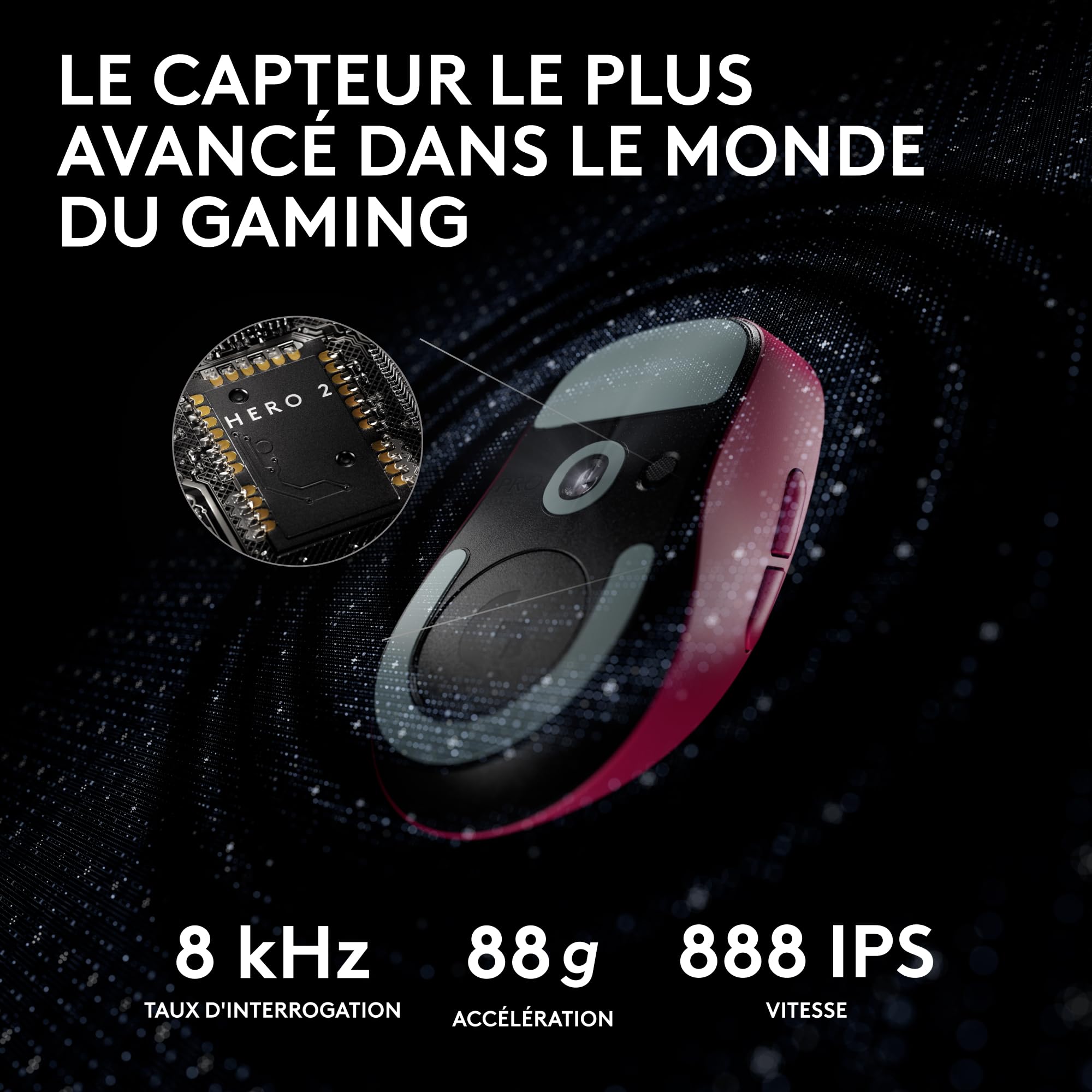 LOGITECH G PRO X SUPERLIGHT 2 Mouse gaming optical 5 buttons wireless 2.4 GHz USB LIGHTSPEED receiver pink