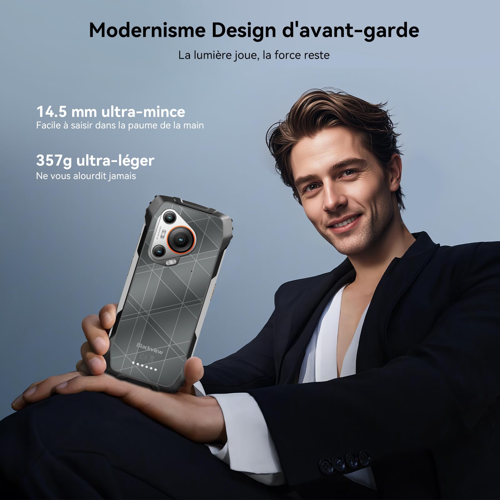Blackview BL7000 (Doke IA - 5G - Écran 6.78'' - 256 Go, 8 Go RAM) Orange