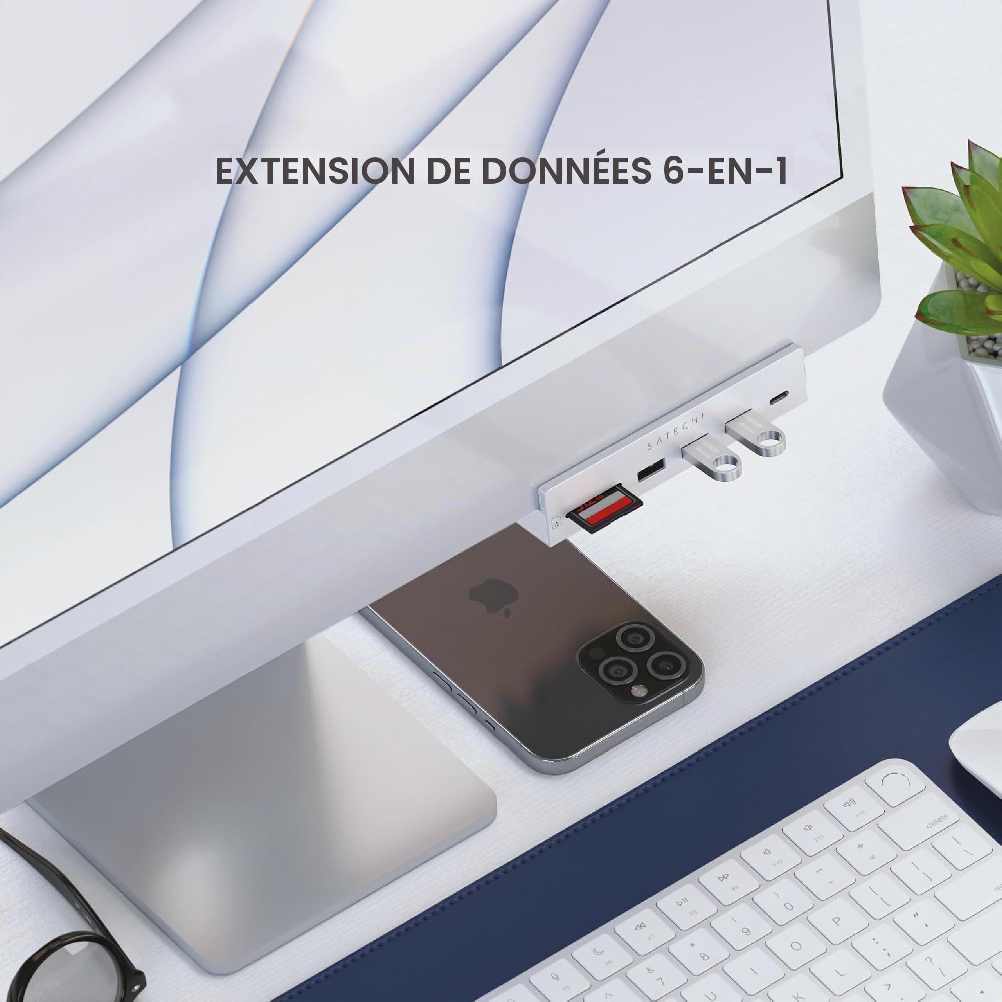 SATECHI USB-C Clamp Hub iMac 24 Silver