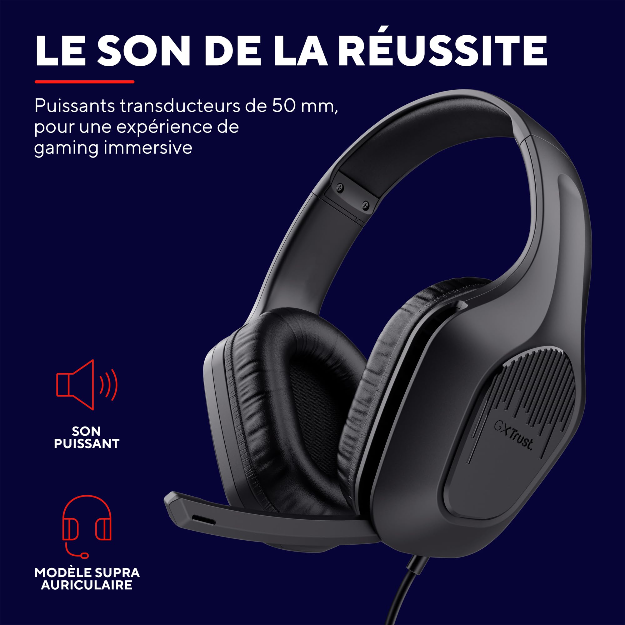 TRUST  Casque gaming ZIROX - Black
