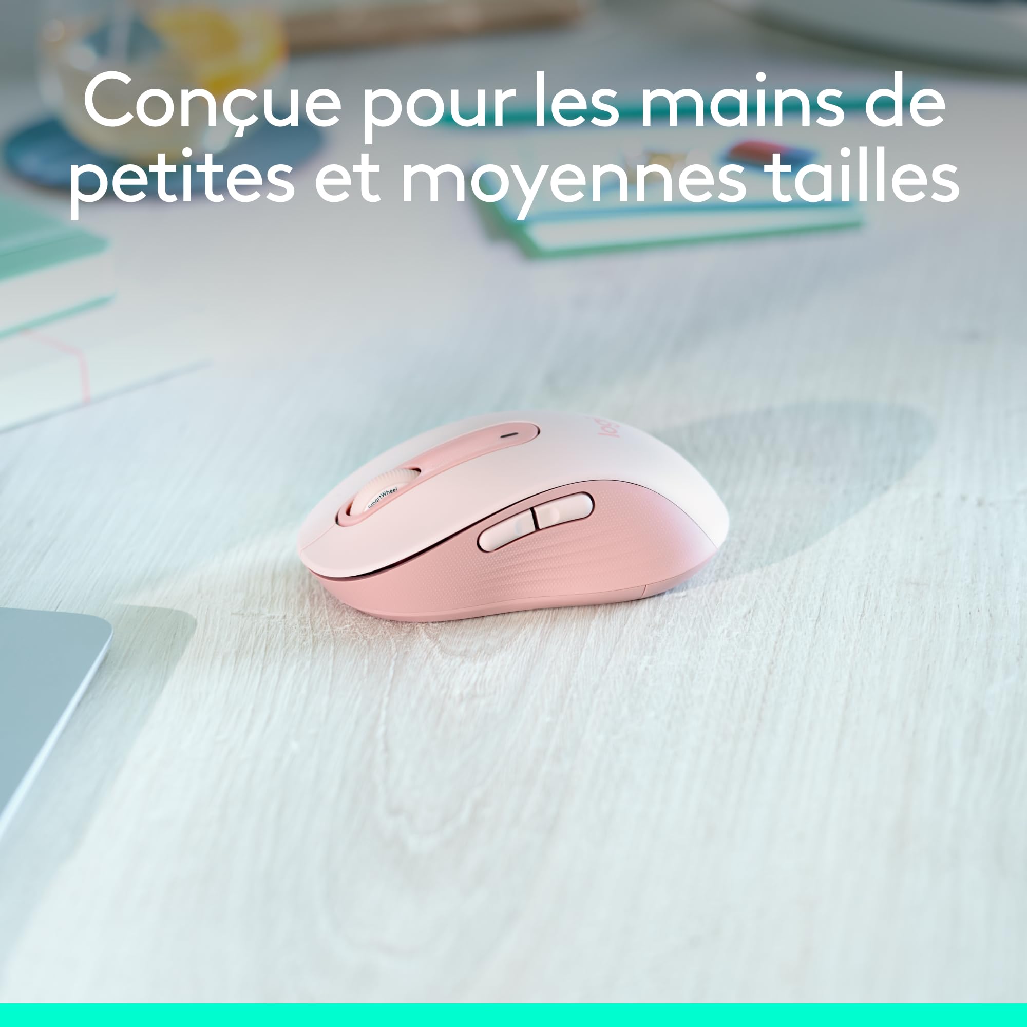 LOGITECH Signature M650 Mouse optical 5 buttons wireless Bluetooth 2.4 GHz Bolt USB receiver rose