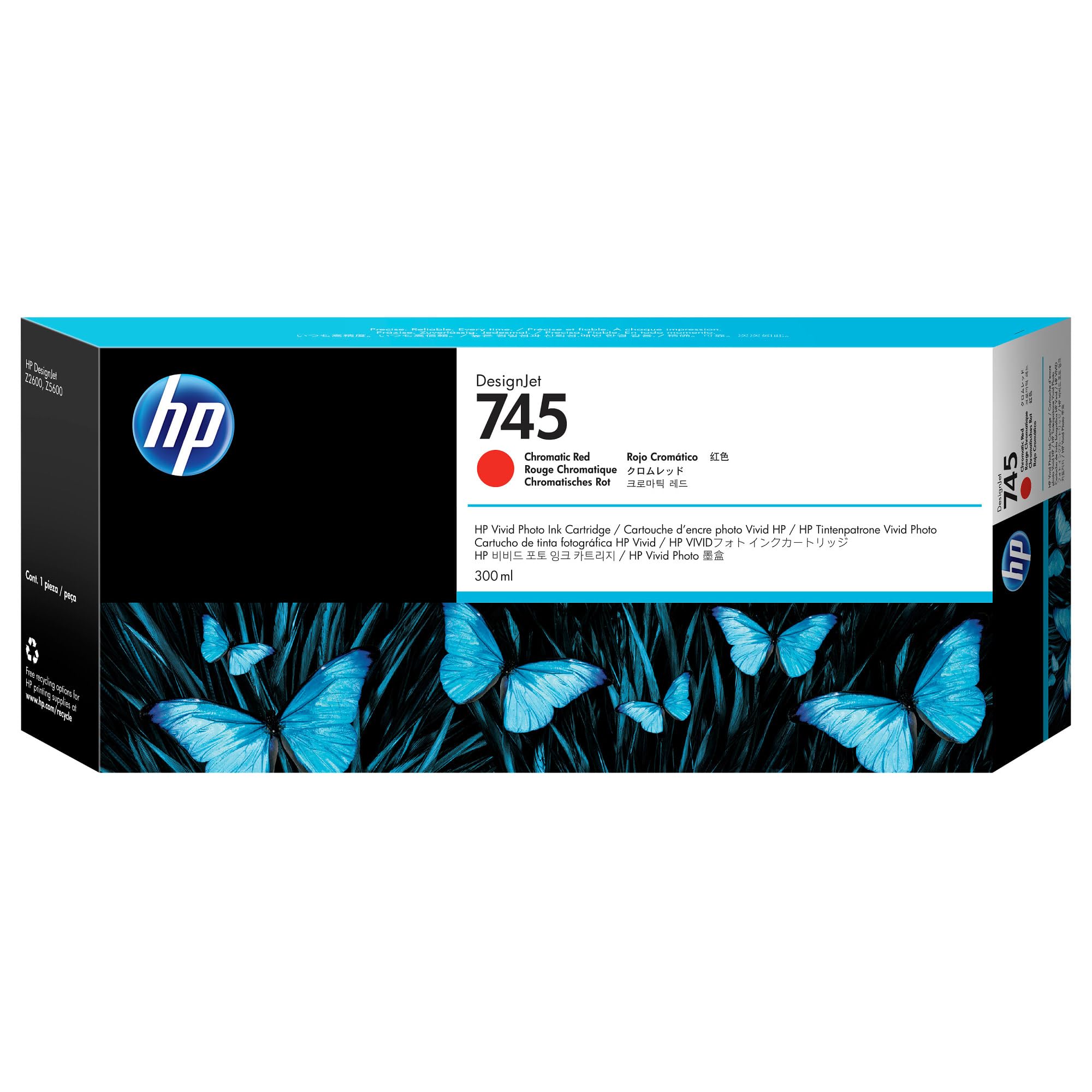 HP 745 original Ink cartridge F9K06A Chromatic Red 300 ml