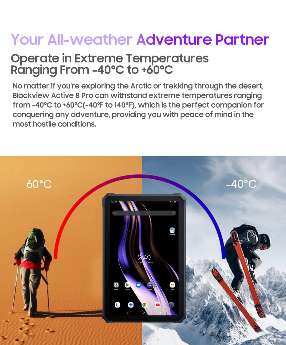 Blackview Active 8 Pro (Double Sim - Ecran 10.36'' - 4G/LTE - 256 Go, 8 Go RAM) Orange