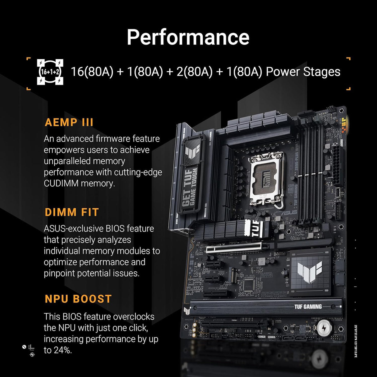 ASUS TUF GAMING Z890-PLUS WIFI LGA1851 DDR5 ATX MB
