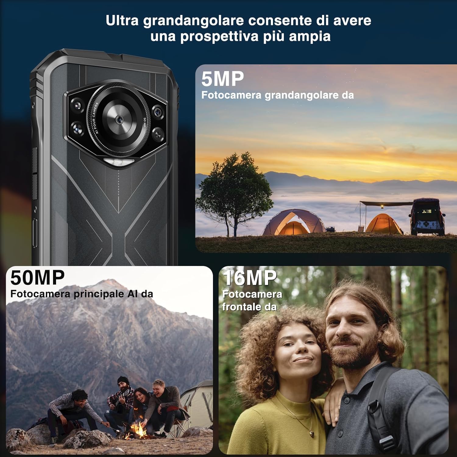 Doogee S Cyber (NFC - 6.58'' - 256 Go, 8 Go RAM - 10 800 mAh) Argent