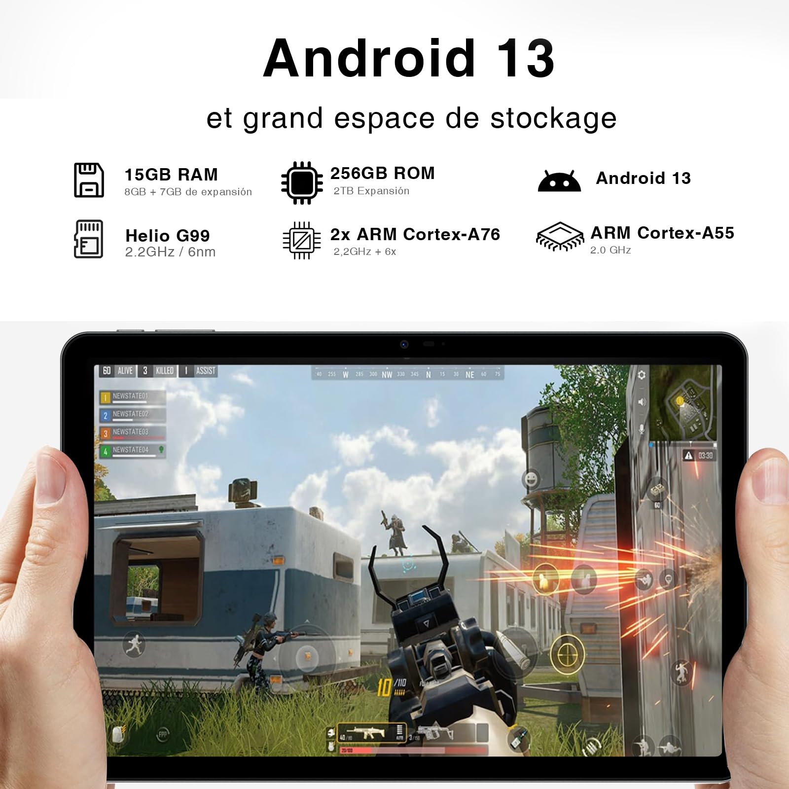 Doogee T30 Pro (Tablette 4G - 11'', 256 Go, 8 Go RAM) Gris