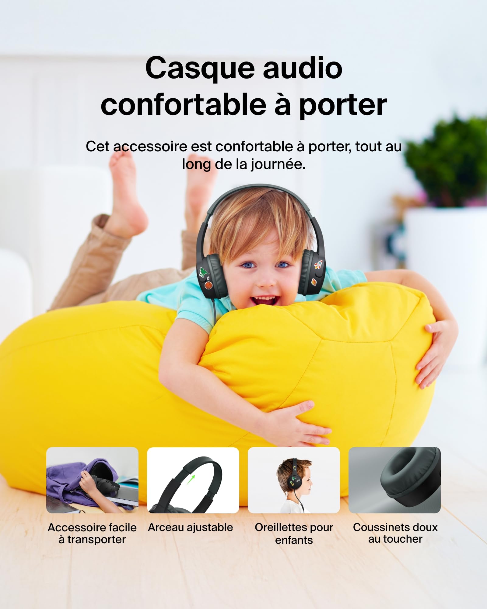 BELKIN SoundForm Mini Wired On-Ear Headphones USB-C & 3.5mm Black