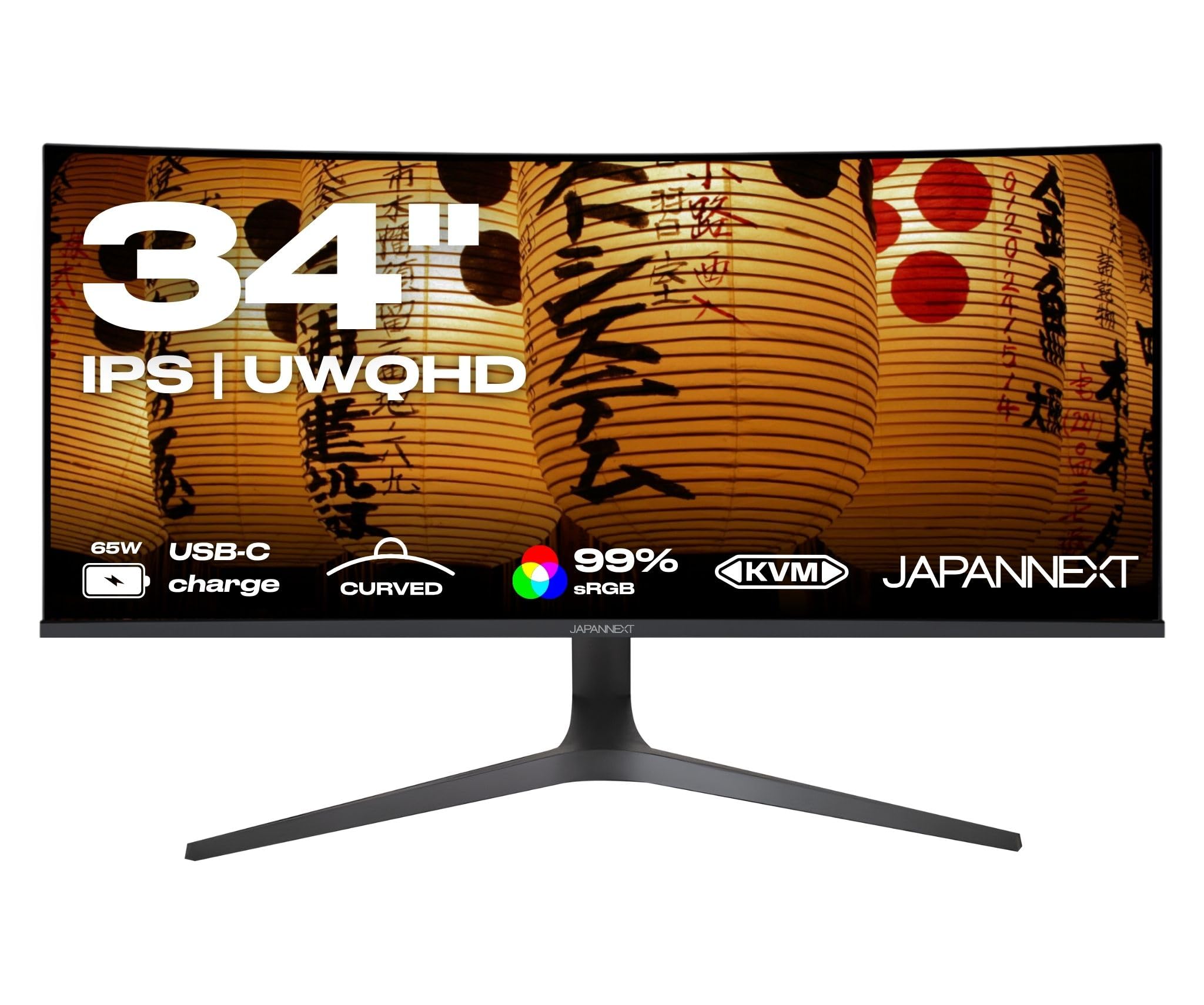 JAPANNEXT JNIPS340UWQHD60CC65WHS  Ecran LED 34 UWQHD(3440x1440)60Hz  IPS  300 c