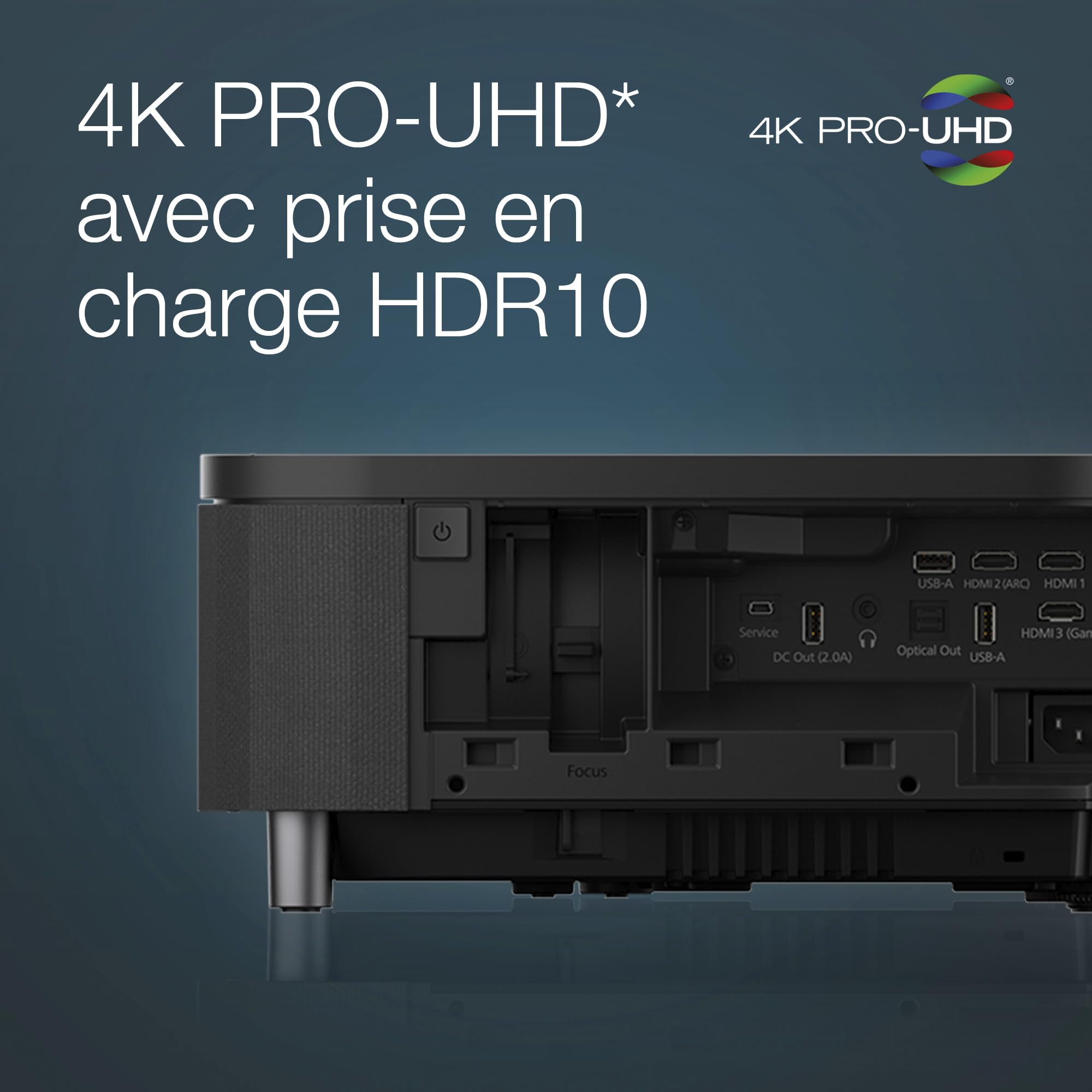 EPSON EH-LS800W Projecteur laser UST - 4K PRO-UHD Home Cinema- 16: 9- 4000 lumens-2 500.000: 1- 3x HDMI- Android TV™ Bluetooth- Noir