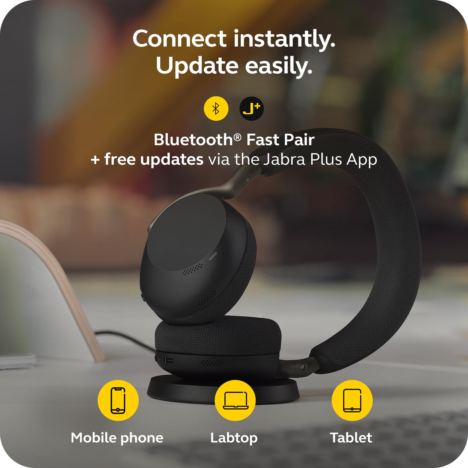 Jabra Evolve3 75 UC Link 390 USB-A Bla