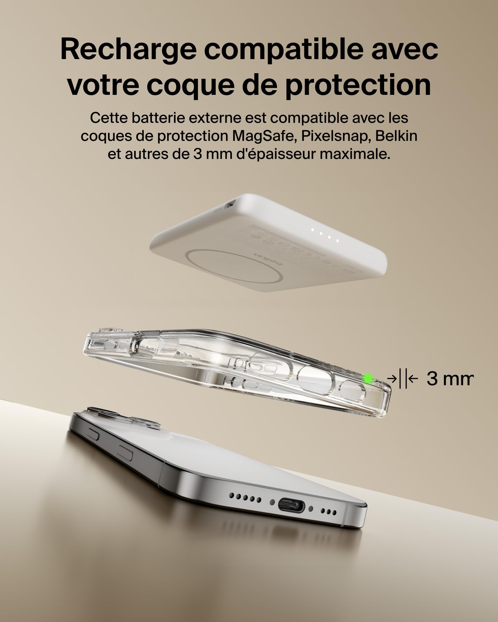 BELKIN BoostCharge Slim 5k Magnetic 7.5w White