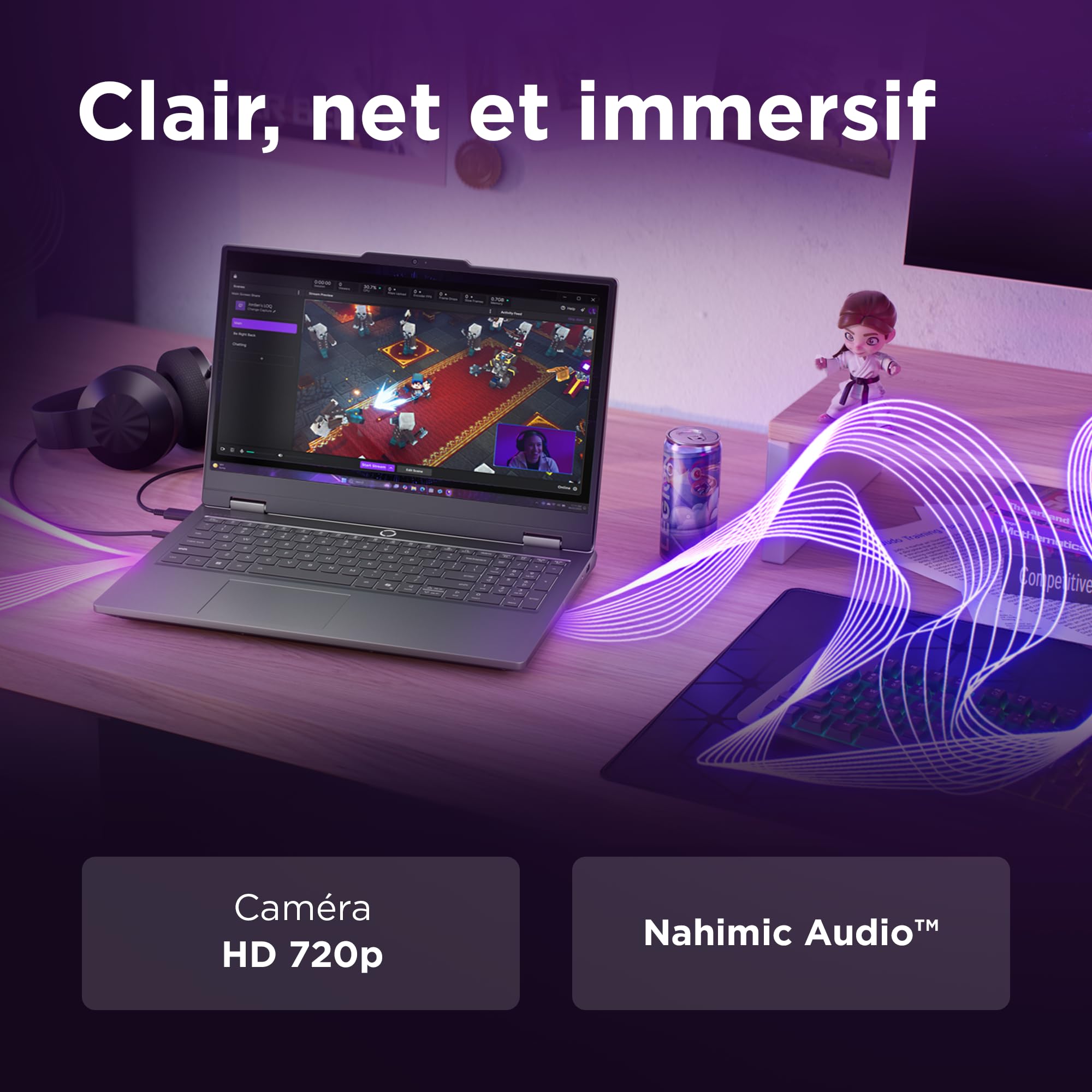 Lenovo LOQ Essential 15IRX11 Intel® Core™ i5 i5-13450HX Ordinateur portable 39,6 cm (15.6") Full HD 16 Go DDR5-SDRAM 512 Go SSD NVIDIA GeForce RTX 5050 Wi-Fi 6 (802.11ax) Windows 11 Home Français Gris