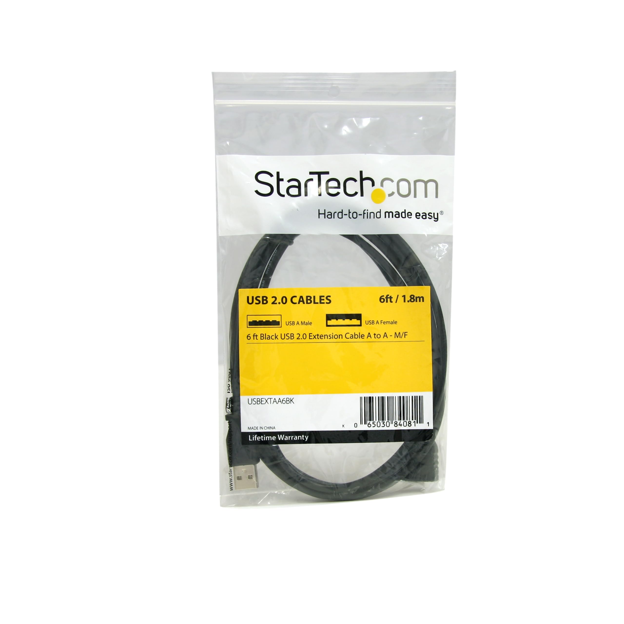 6 ft Black USB Extension Cable A to A