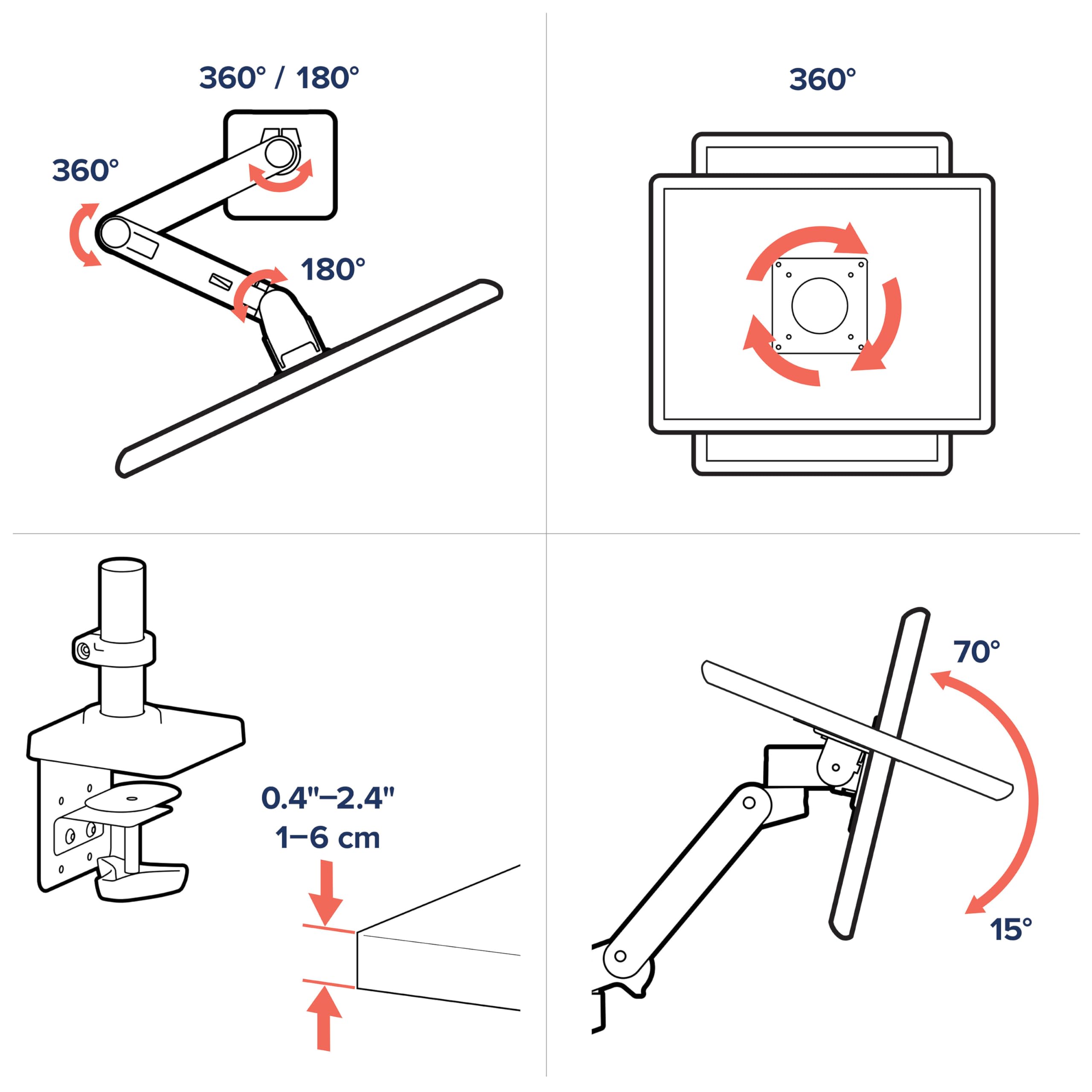 LX PRO ARM SINGLE DISPLAY DESK MOUNT