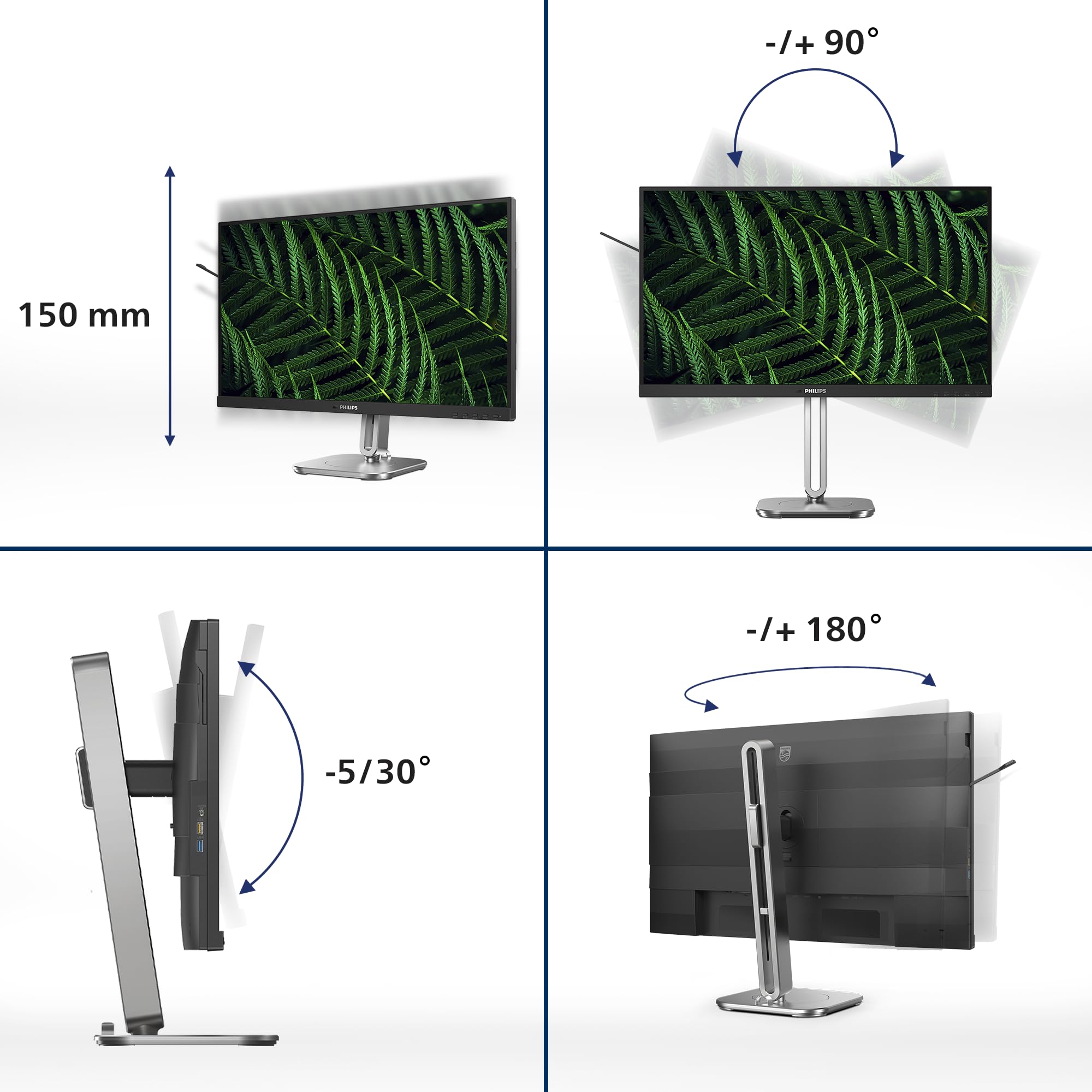 PHILIPS 24B2G5200/00 Ecran 23.8p FHD IPS 75Hz D-SUB HDMI 1.4 DP 1.2