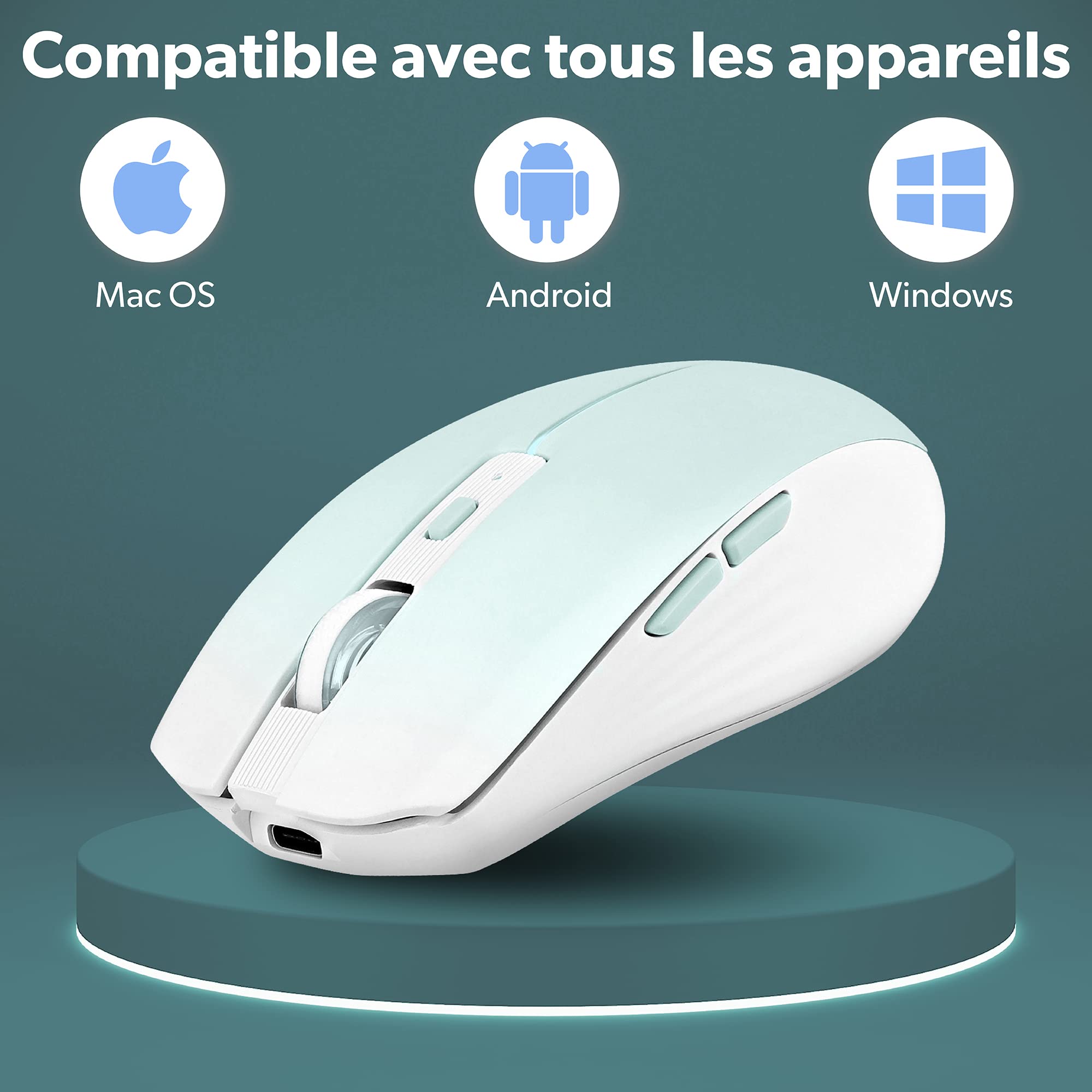 TNB GRADIENT - Dual connect rechargeable colorful wireless mouse - blue