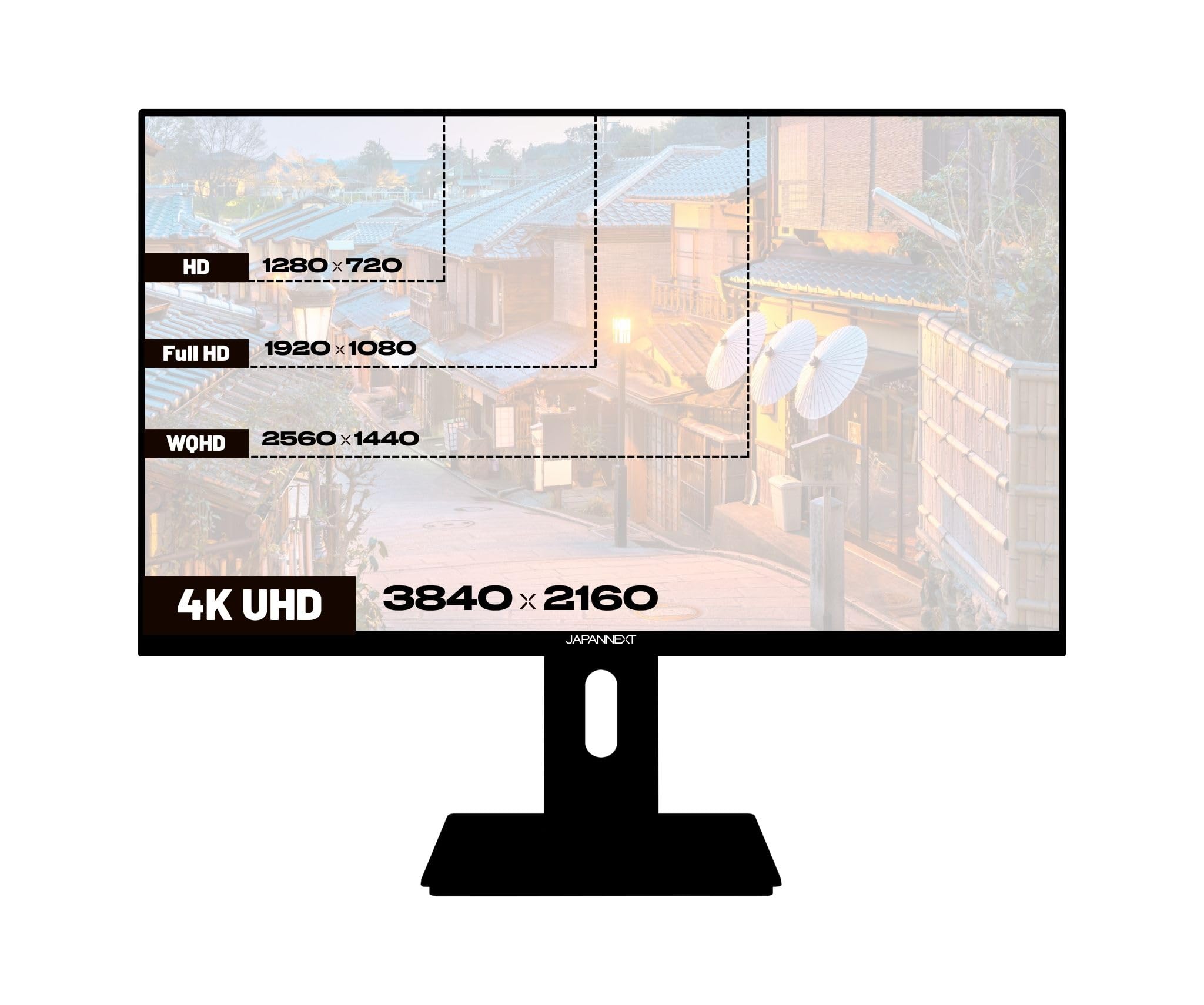 JAPANNEXT JN-IPS270UHD60F-C65W-HSP-W - Ecran 27p 3840x2160 4K 60Hz - IPS - 400 cd/m2 - HDR - HDMI x2 - DP - USB-C charge 65W