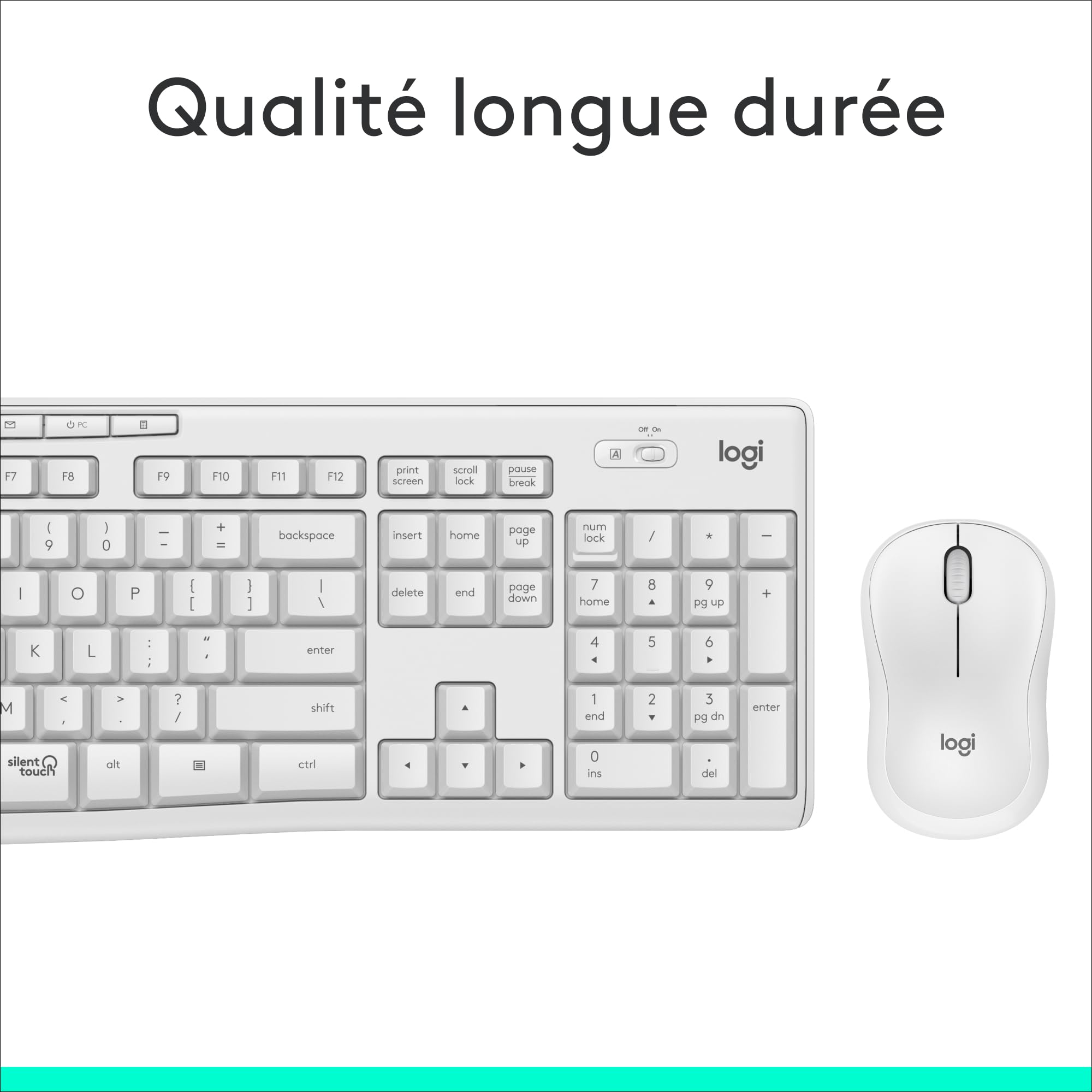 LOGITECH MK295 Silent Wireless Combo - OFF WHITE - FRA - CENTRAL