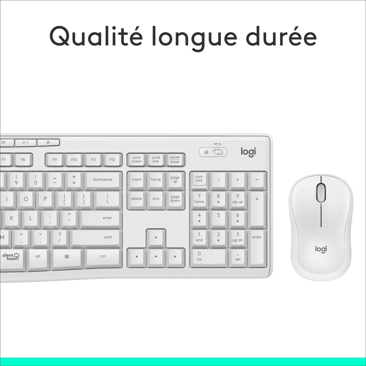 LOGITECH MK295 Silent Wireless Combo - OFF WHITE - FRA - CENTRAL