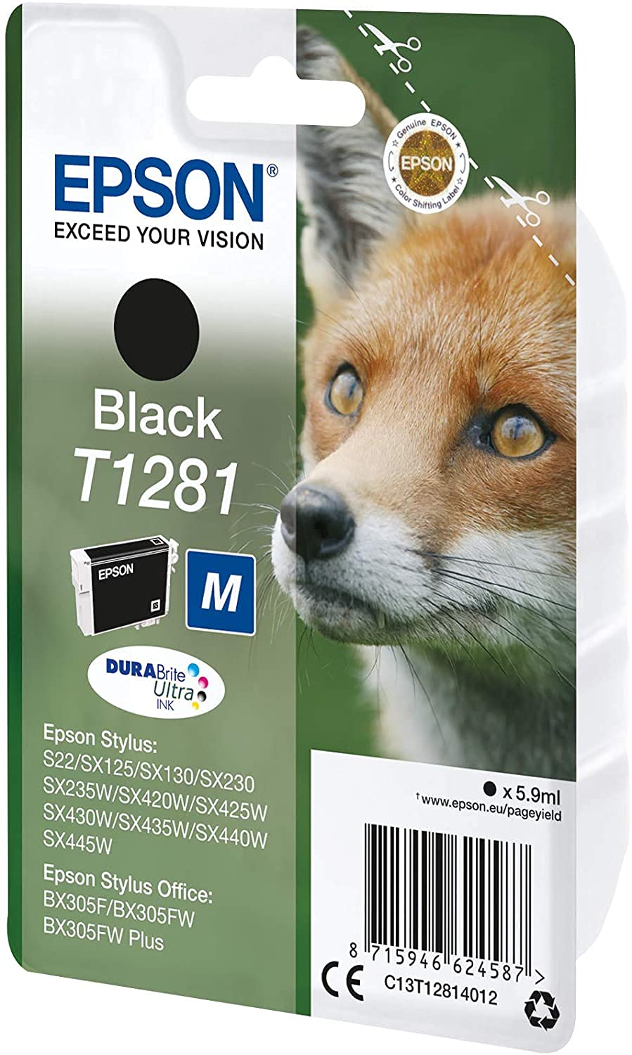 EPSON 6LB T1281 ink cartridge black standard capacity 5.9ml 1-pack RF-AM blister w/s