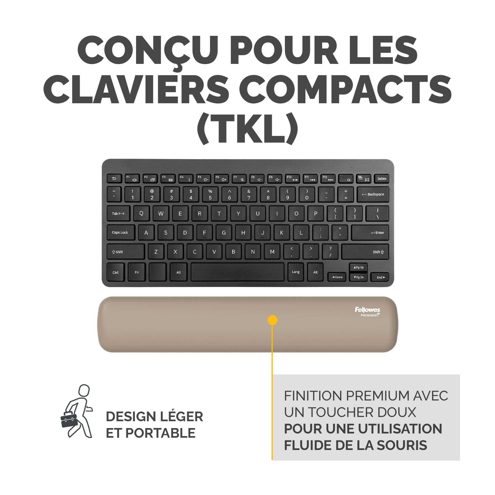 FELLOWES Repose-poignets clavier compact Breyta Sable