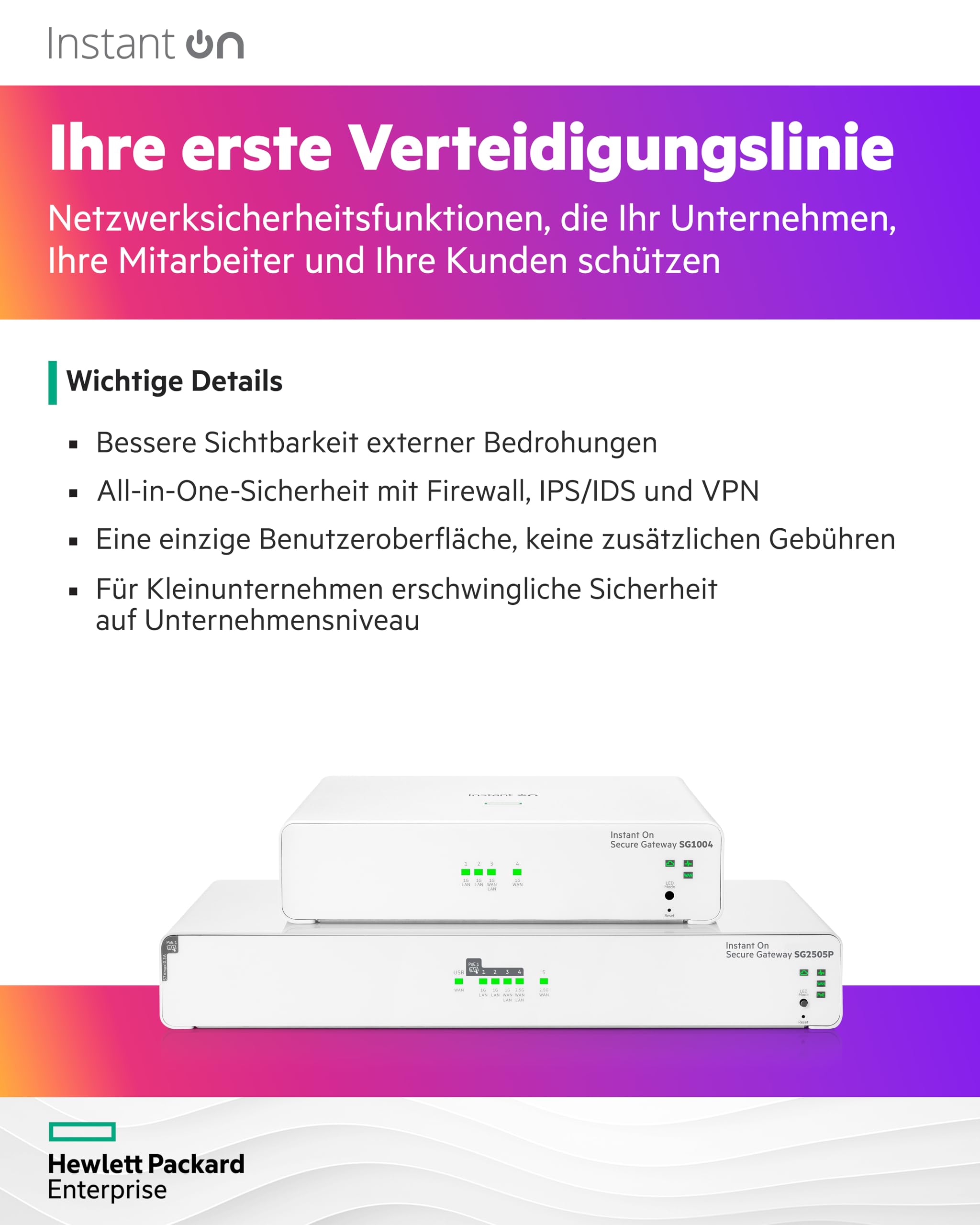 HPE Networking Instant On Secure Gateway 4-port Gigabit SG1004 EU en