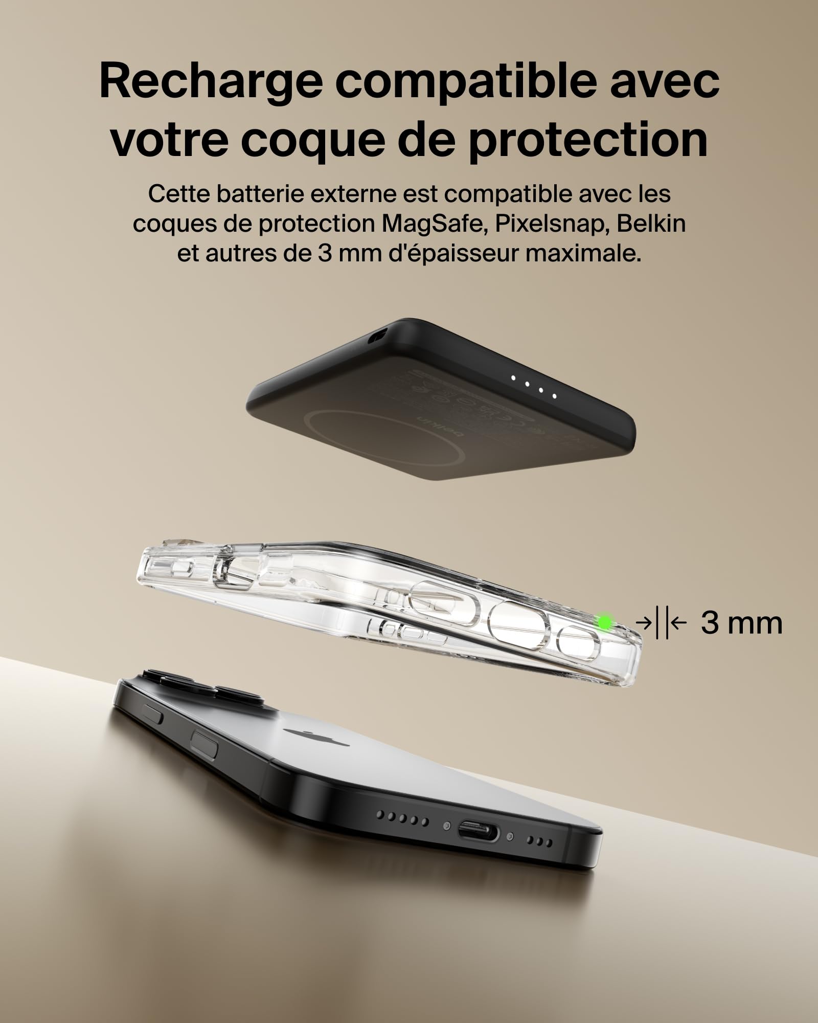BELKIN BoostCharge Slim 5k Magnetic 7.5w Black