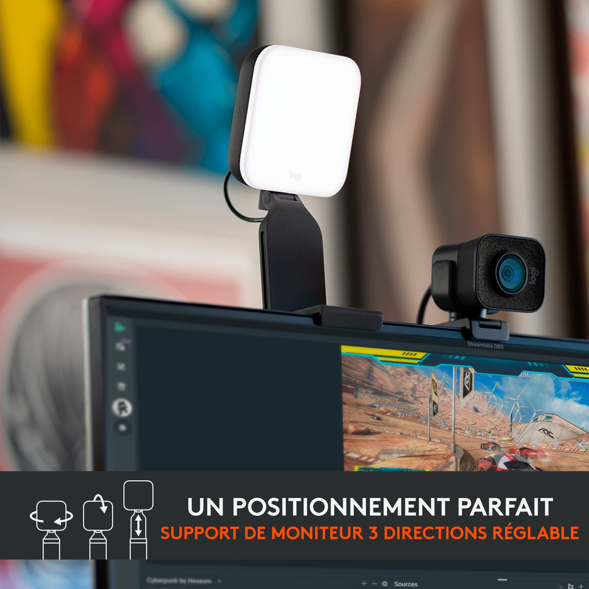LOGITECH Litra Glow Premium Streaming Light with TrueSoft Lamp head 1 heads LED DC