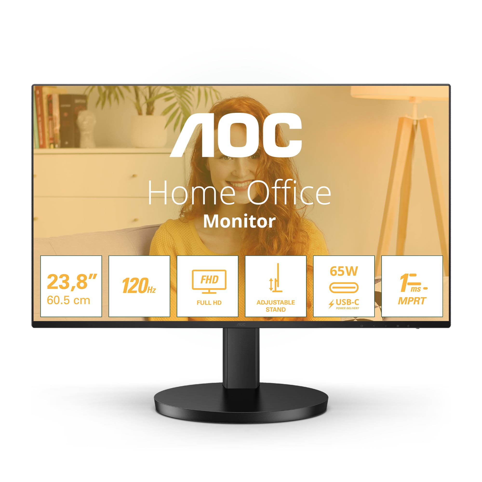 AOC 27B3CF2 27" - 1920 x 1080 Full HD (1080p) @ 100 Hz - IPS - 250 cd/m² - 1300:1 - 1 ms - HDMI, USB-C - haut-parleurs - noir