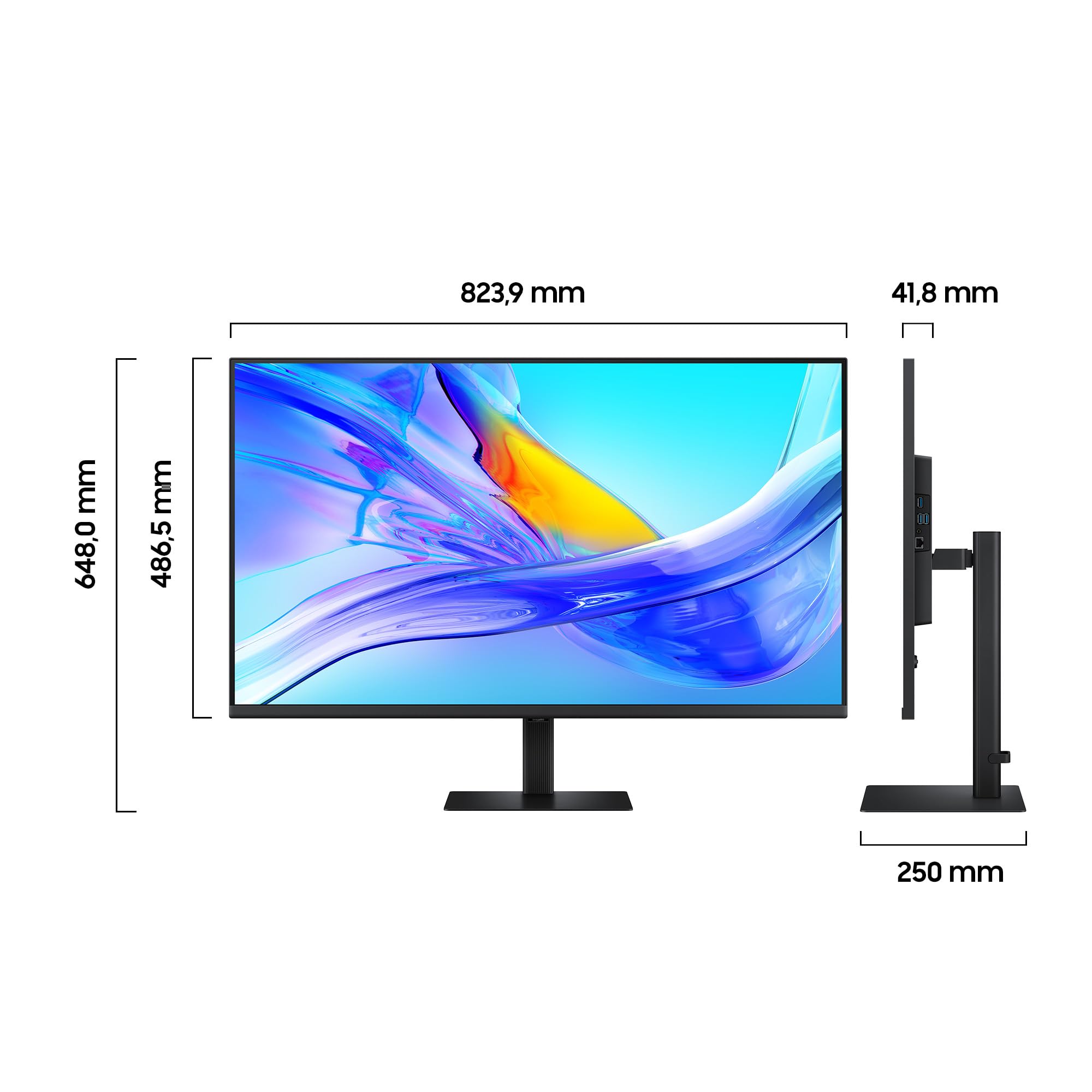 SAMSUNG ViewFinity S8 S37D804UAU - Ecran 37"- 4K - 3840 x 2160 UHD @ 60 Hz - VA - 350 cd/m²- HDR10 - 5ms - HDMI, DP, USB-C, LAN, KVM