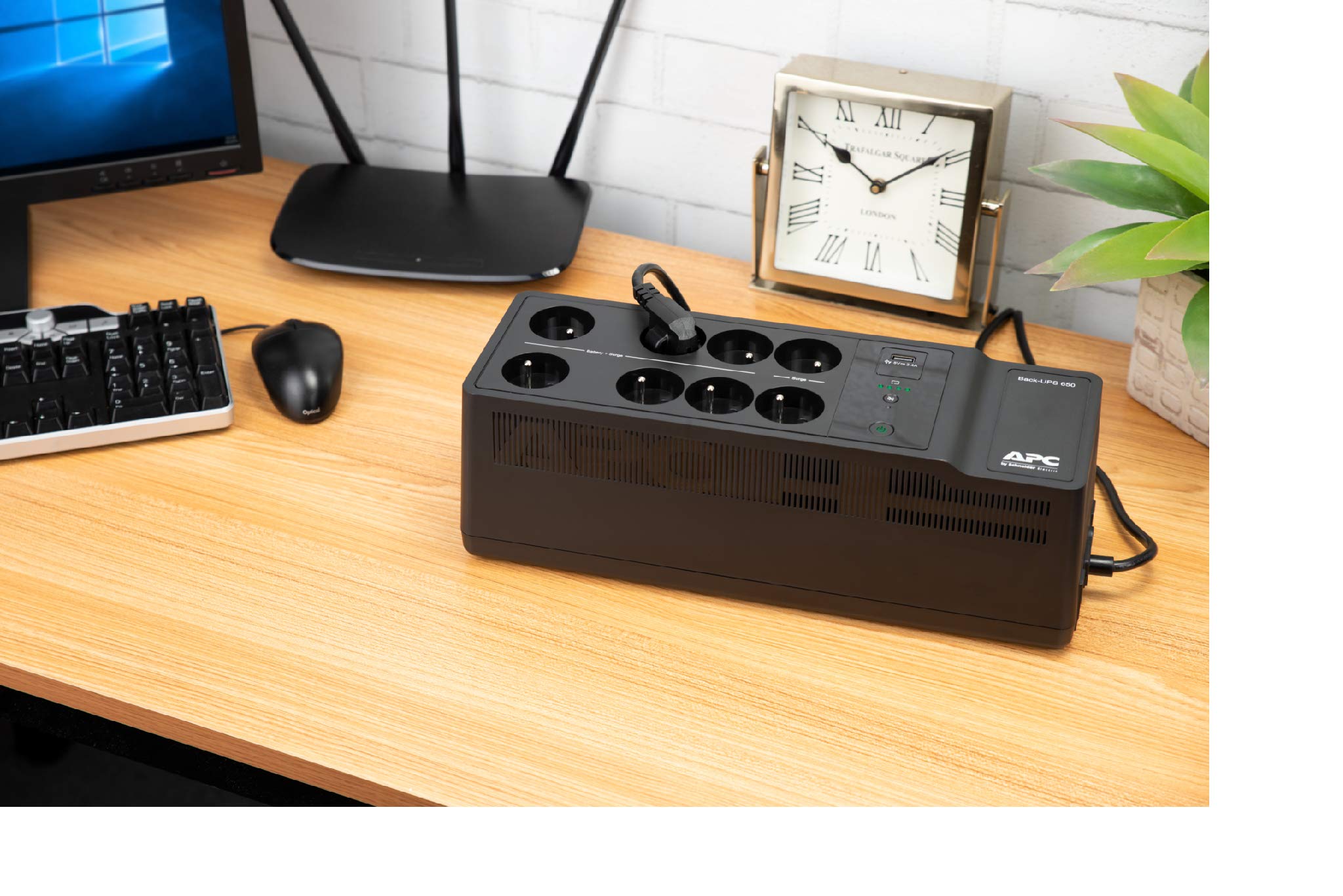 APC Back-UPS BE650G2-GR UPS AC 230V 400Watt 650VA output connectors 8 Black
