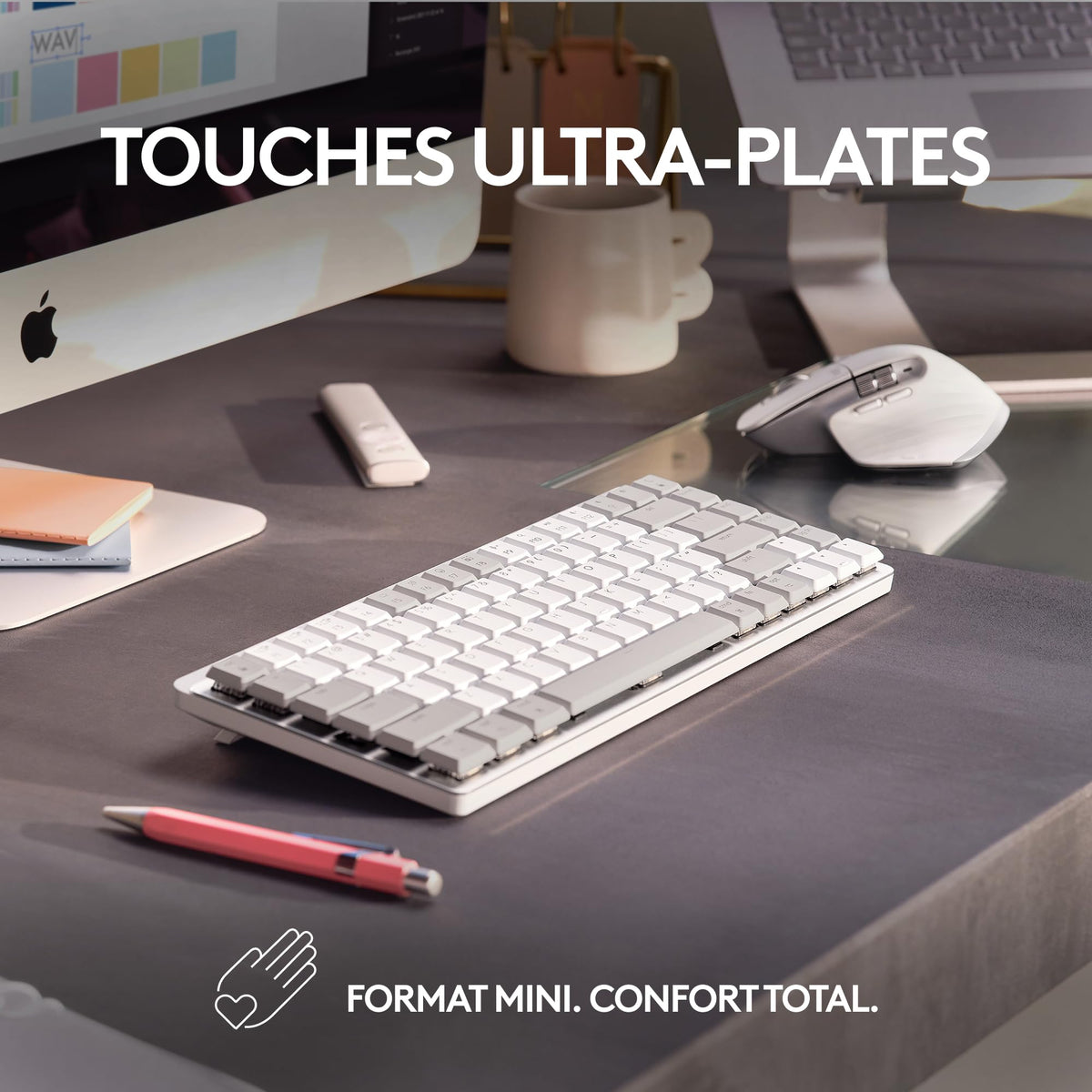 LOGITECH MX Mechanical Mini for Mac Minimalist Wireless Illuminated Keyboard - PALE GREY - (FRA) - EMEA