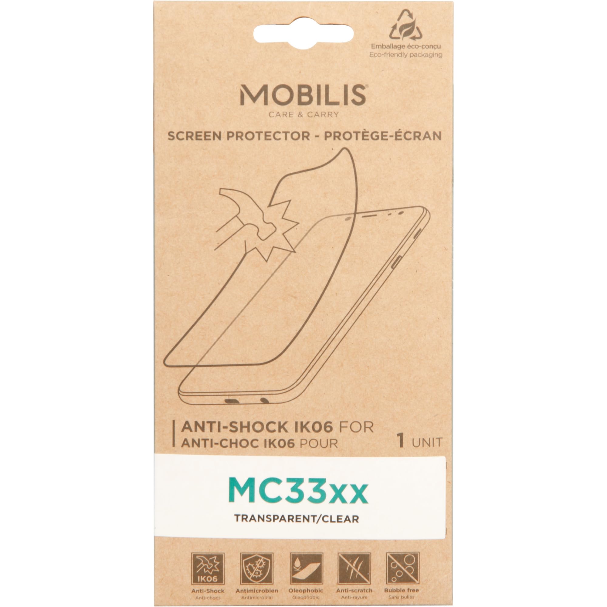 MOBILIS Protection anti-chocs IK06 - transparente pour Zebra MC33xx