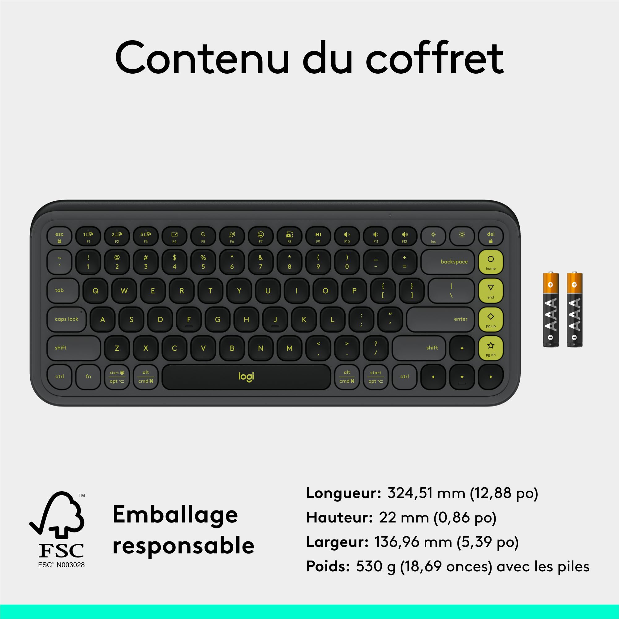 LOGITECH POP ICON KEYS - GRAPHITE (FR)