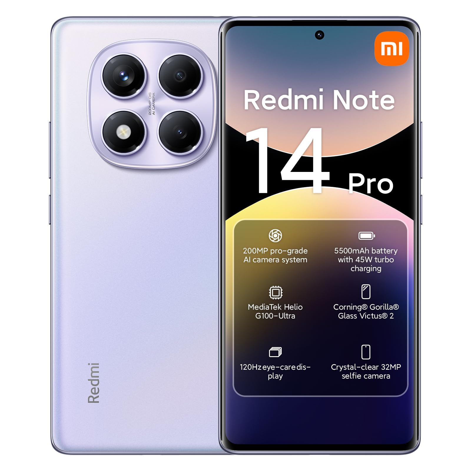 Xiaomi Redmi Note 14 Pro 4G (Double Sim - 6.67", 256 Go, 8 Go RAM) Violet