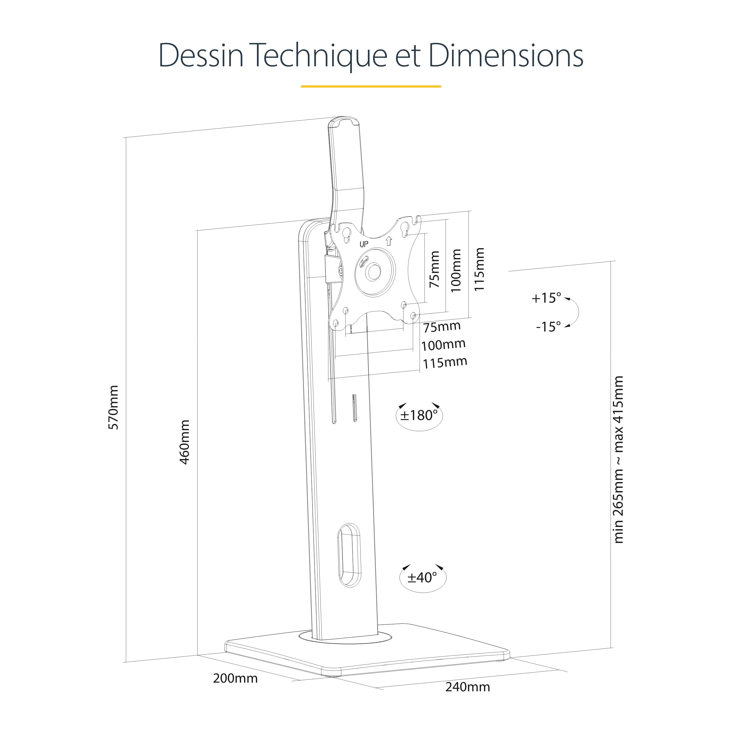 Free Standing Single Monitor Mount/Stand