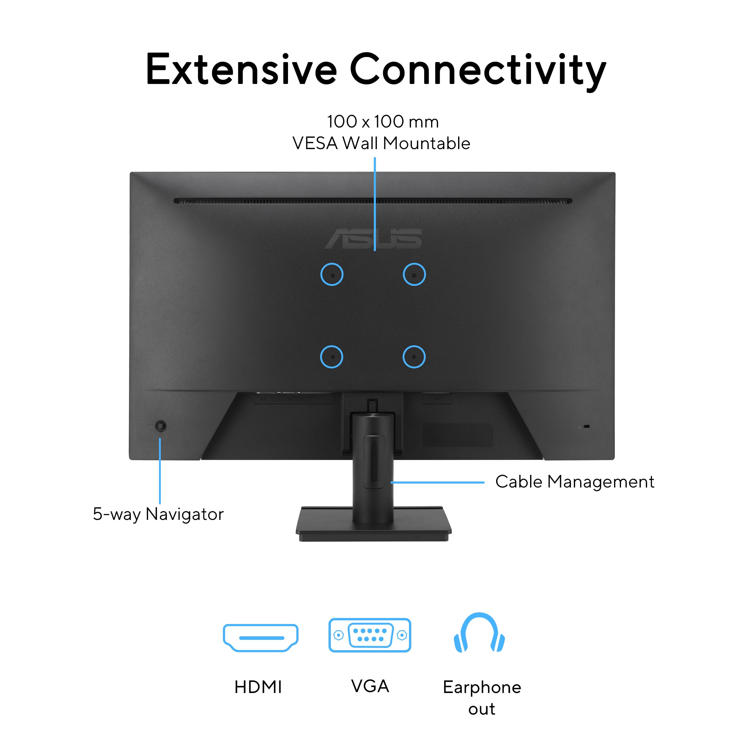 ASUS VA279HG 27p IPS WLED FHD 16:9 120Hz 300cd/m2 1ms HDMI D-Sub Black