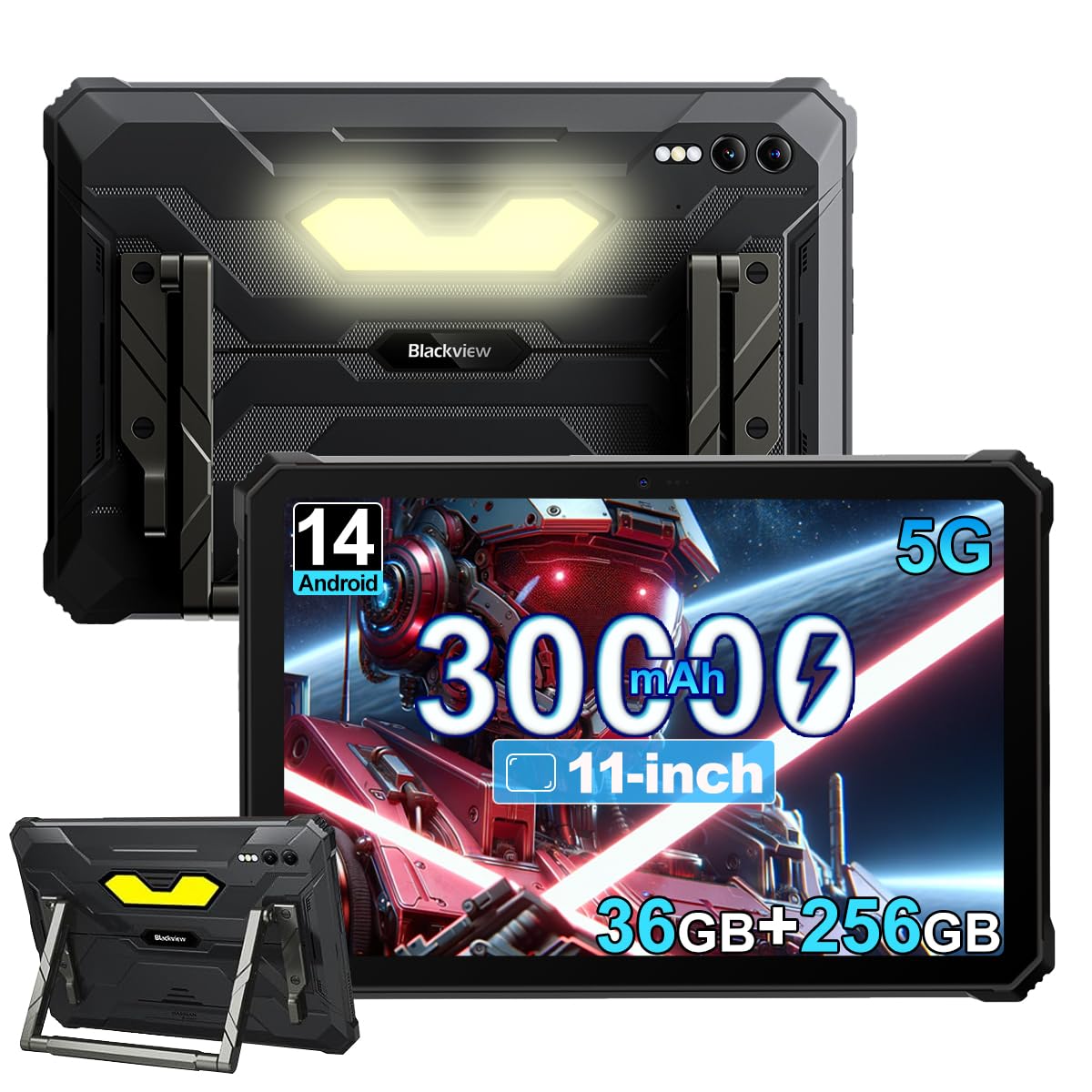 Blackview Active 10 Pro (Tablette Robuste 5G - Ecran 10.95''  - 256 Go, 12 Go RAM - 30 000 mAh) Noir