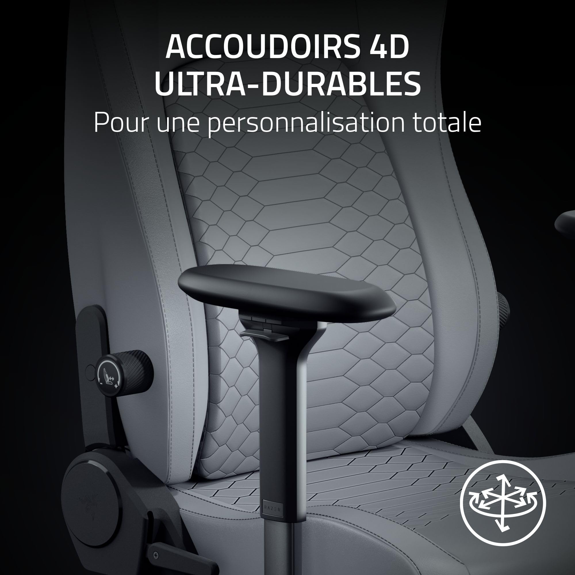 RAZER Iskur V2 NewGen Light Gray - Fauteuil Gaming